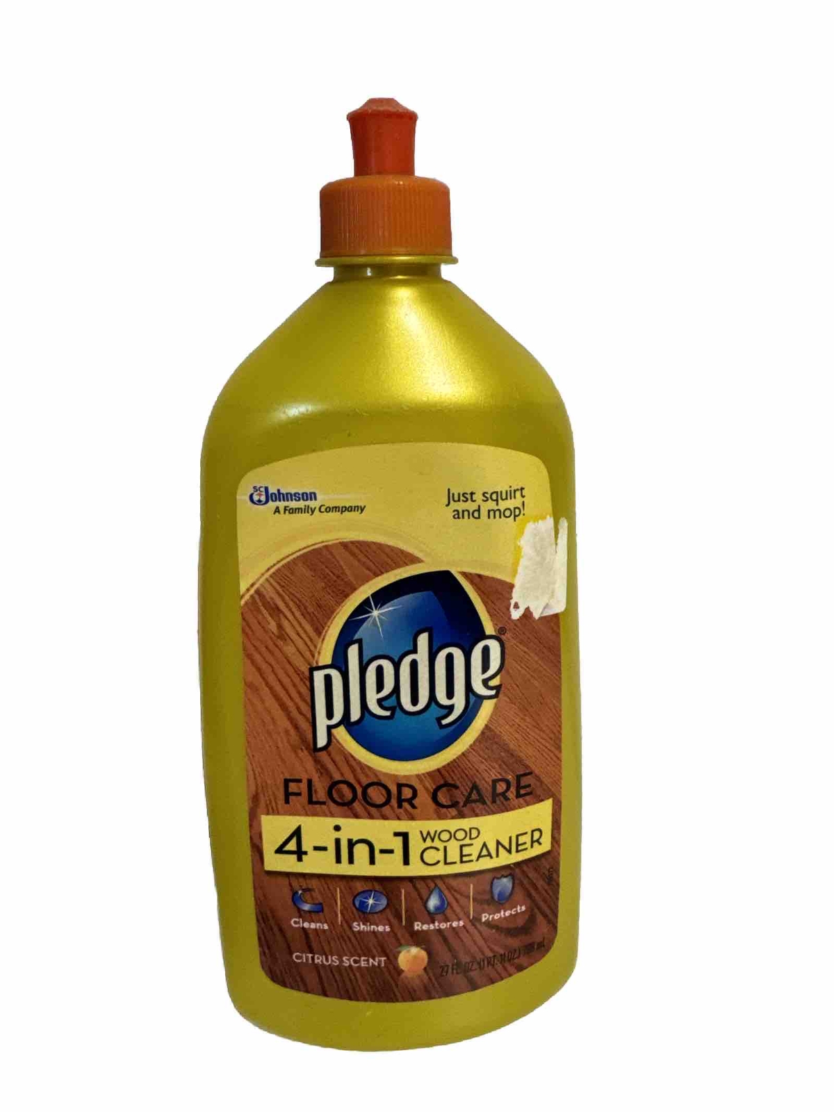 sc Johnson PLEDGE Wood Floor Cleaner Gold Bottle Citrus Scent ~27 fl oz.