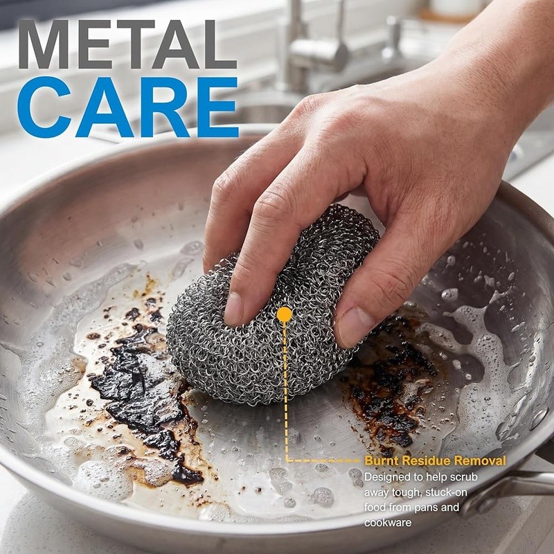 Heavy Duty Stainless Steel Scrubbing Pads Kitchen Cookware Grills Tiles Cleaning