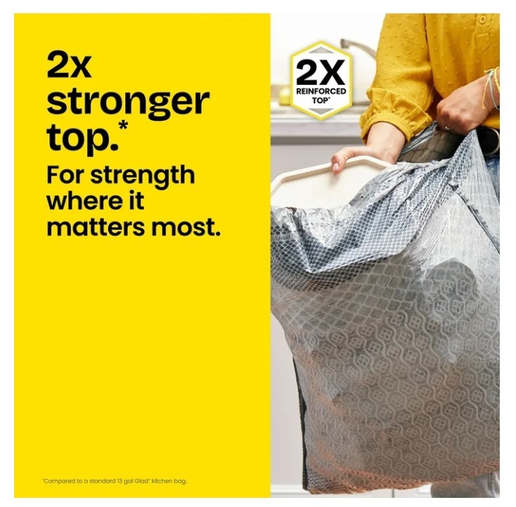 Gain ForceFlex MaxStrength Kitchen Trash Bags 13 Gal Lavender, 40 Ct