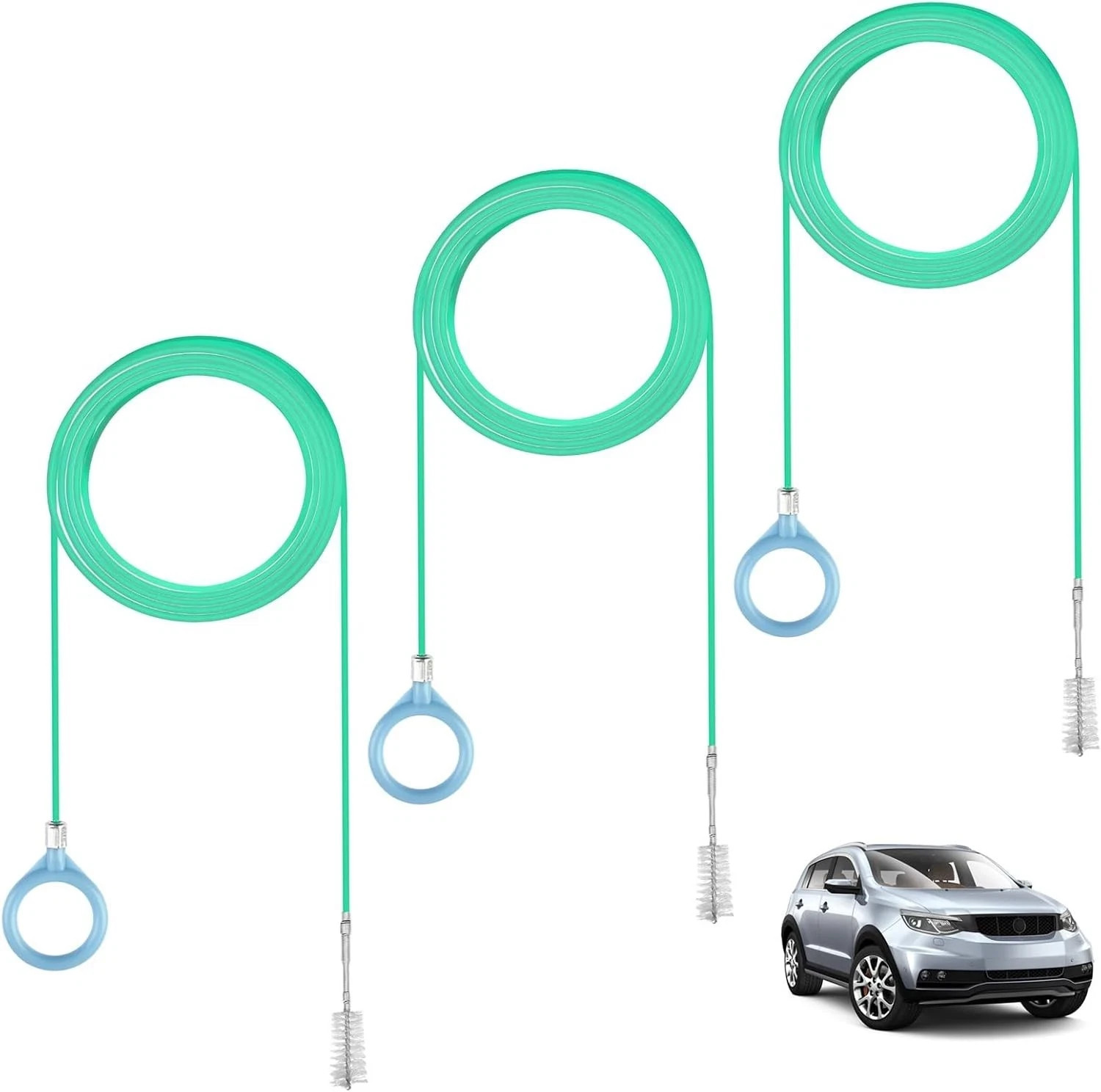 3 pcs Auto Sunroof Drain Cleaning Tool, 120 Inch Long Flexible Tube Cleaning Bru
