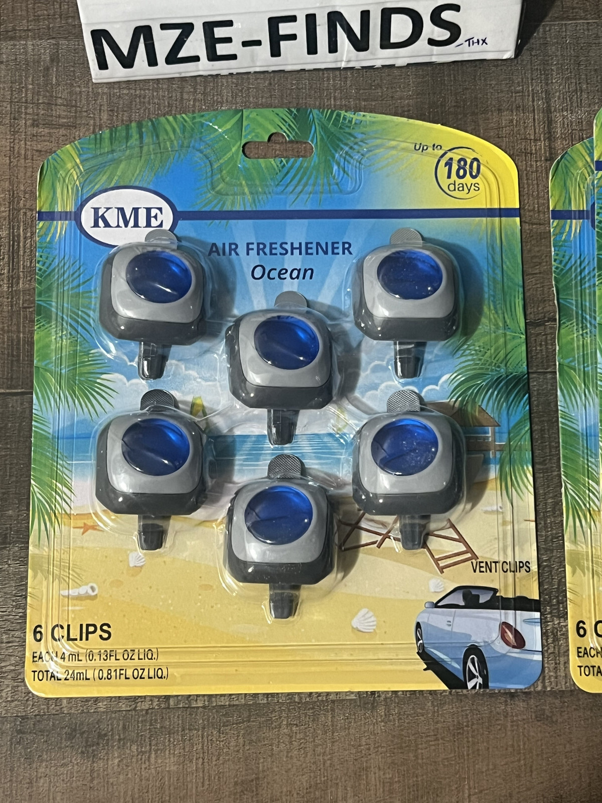 Ocean Scent Scent Car Air Freshener Clip, 6 Car Freshener Vent Clips, 4ml
