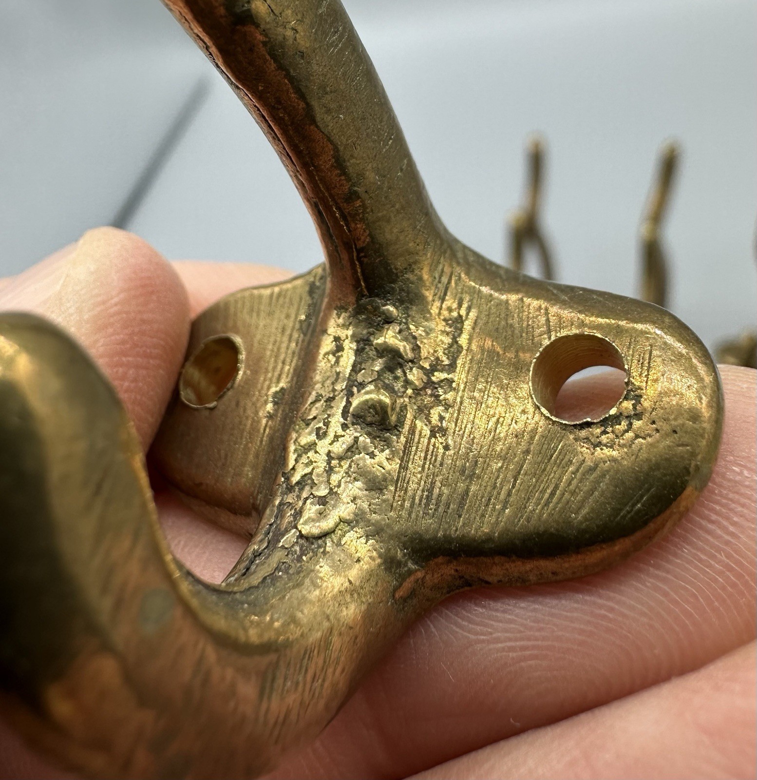 Antique Double Coat Hat Hooks Solid Brass Naval Military Decommissioned Ship