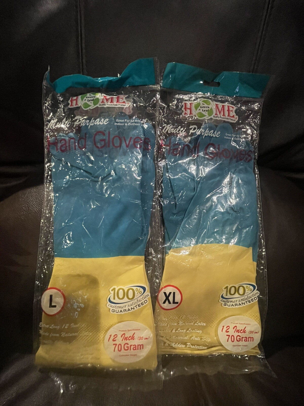 2~Pairs Multipurpose Gloves Home Green Size L /XL (100% Satisfaction Guaranteed)