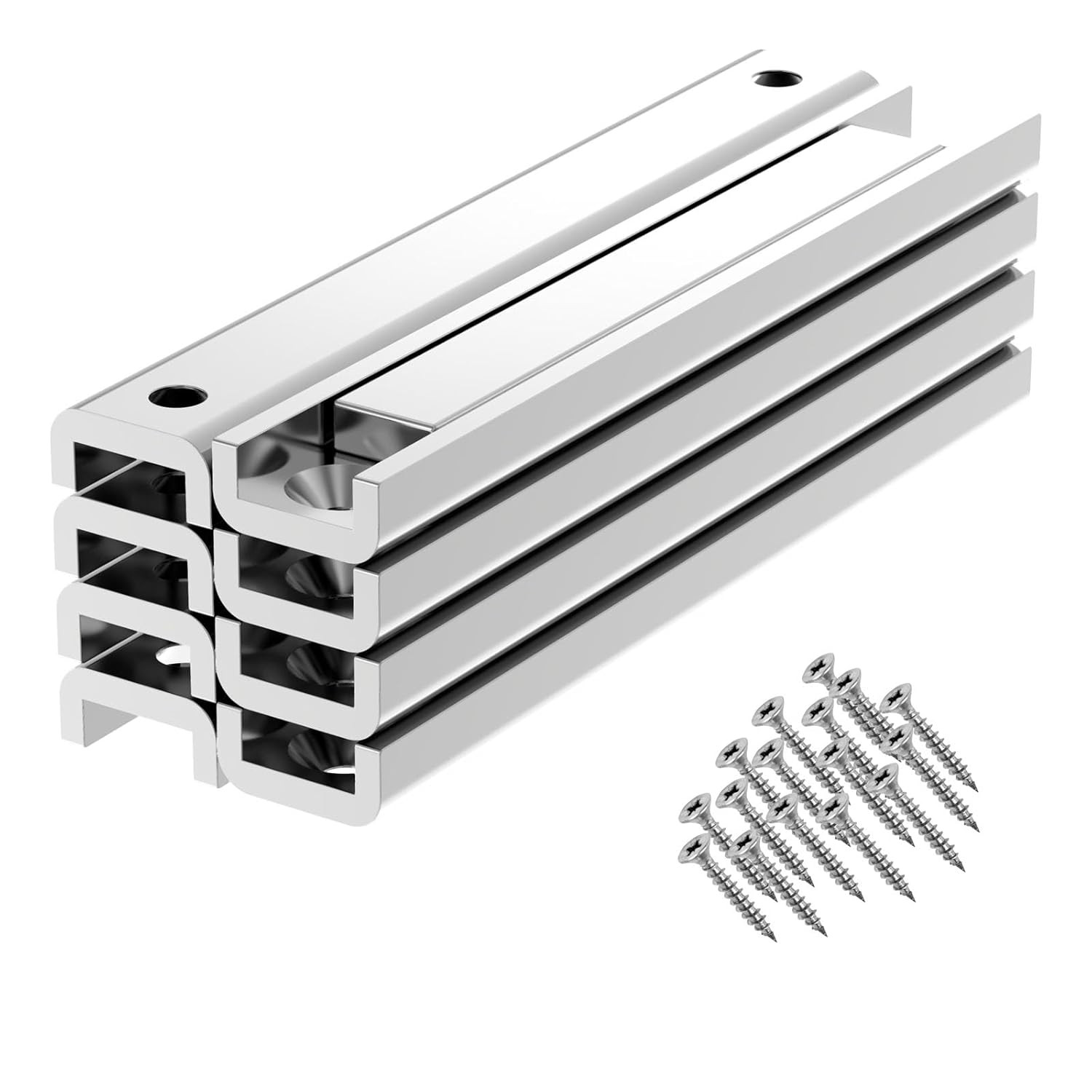 N52 Neodymium Bar Magnets 3.25” 8 Pack 70LB Heavy Duty Channel Magnets with Scre