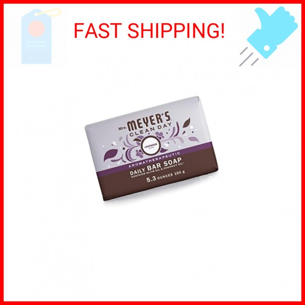 MRS. MEYER’S CLEAN DAY Bar Soap, Use as Body Wash or Hand Soap, Made with Essent