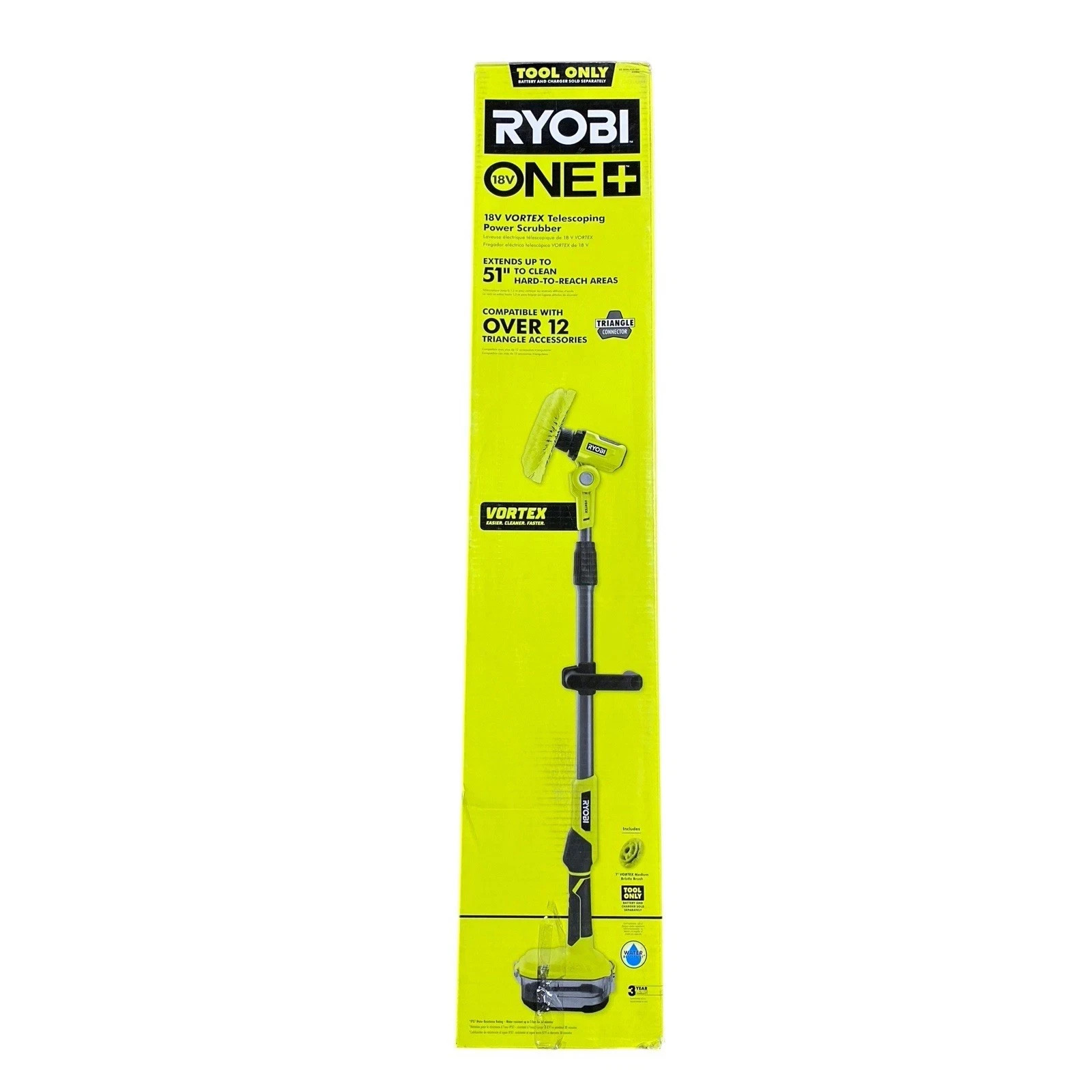 RYOBI 18-Volt ONE+ Cordless Telescoping Power Scrubber P4500 (Tool Only) – New