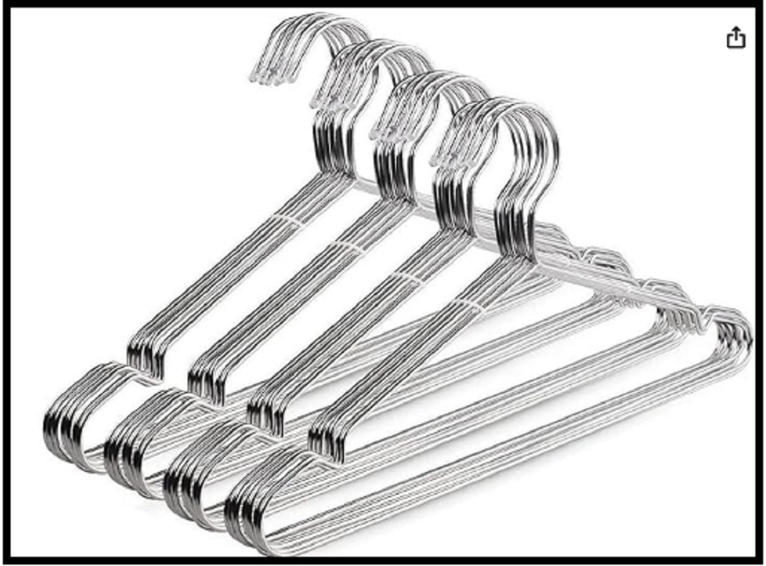 TIMMY Wire Hangers 40 Pack Stainless Steel Strong Assorted Colors , Sizes