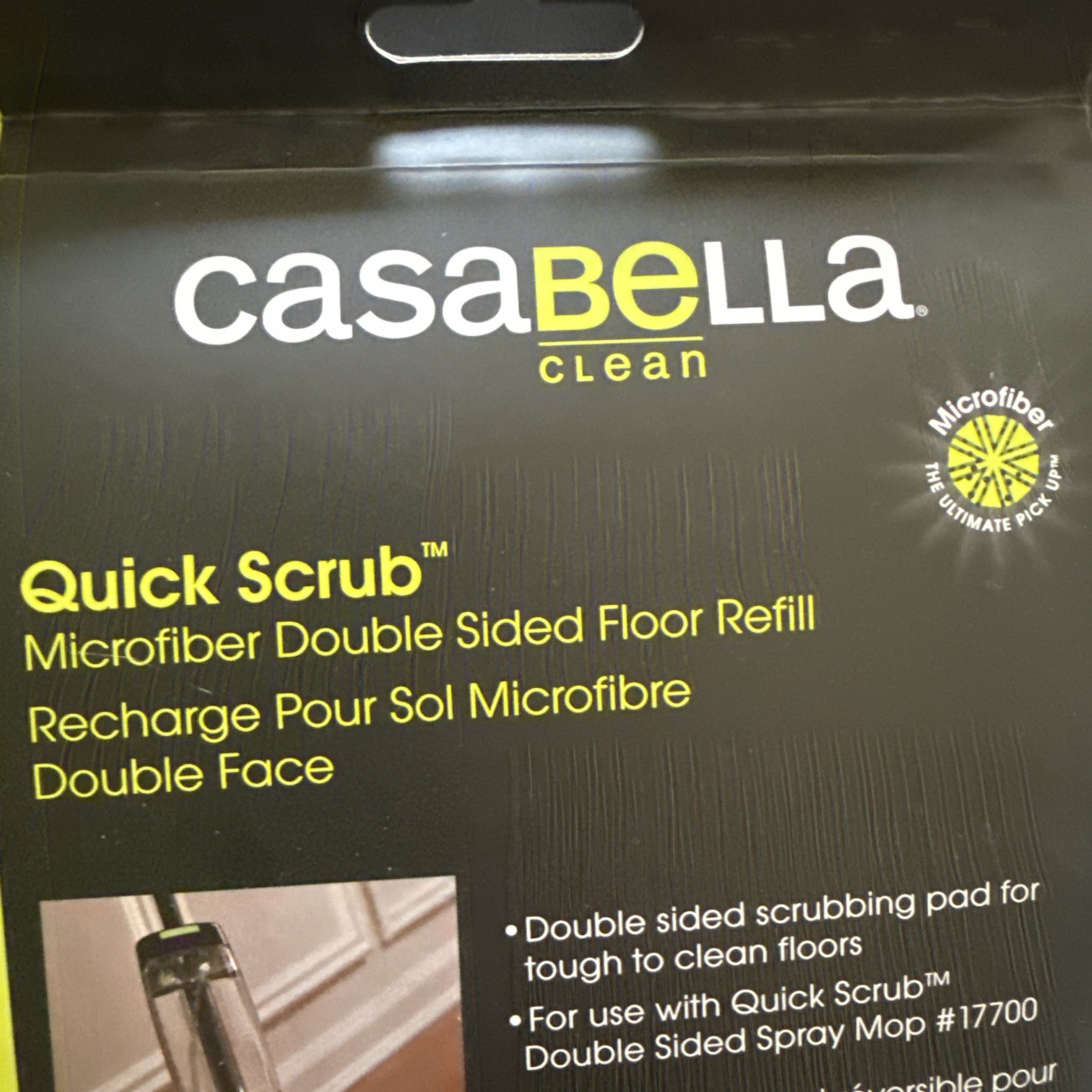 Casabella Quick Scrub Microfiber Double Sided Floor refill For Mop #17700