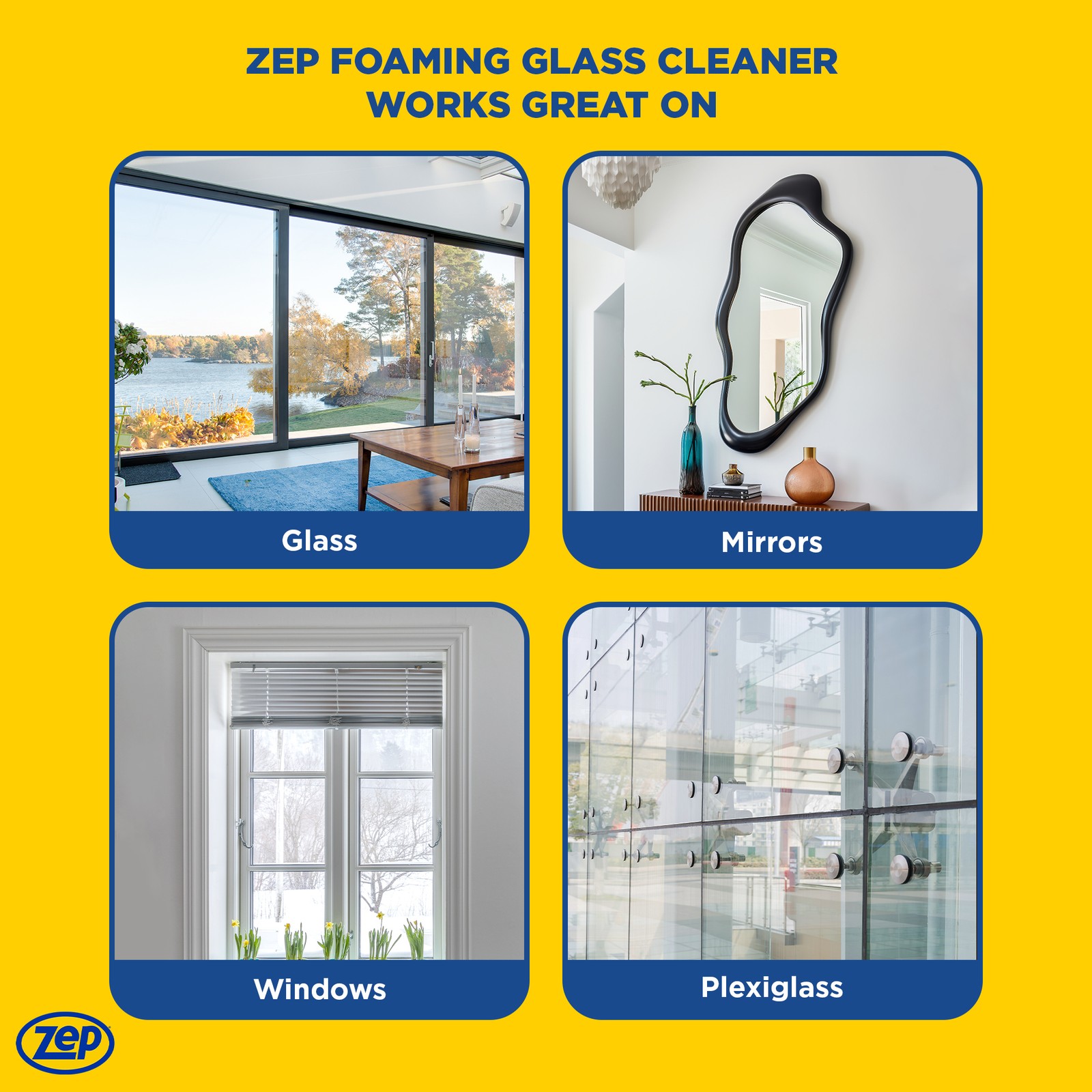 Zep Foaming Glass Cleaner – 19 oz (Case of 12) ZUFGC19
