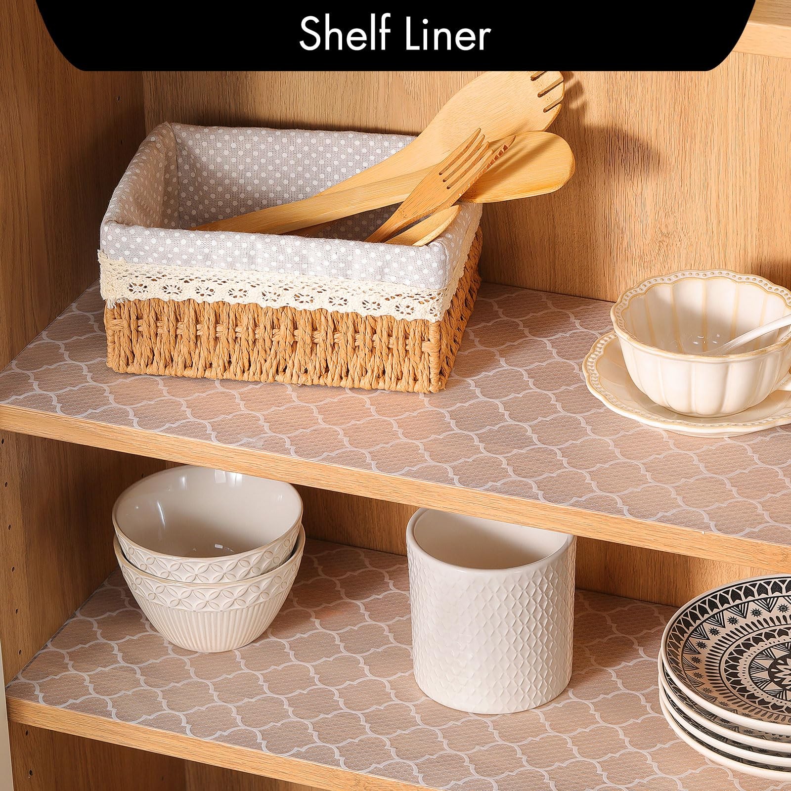 Cooyes Shelf Liner for Kitchen Cabinets – 17.5″W x 78.7″L, Absolute White