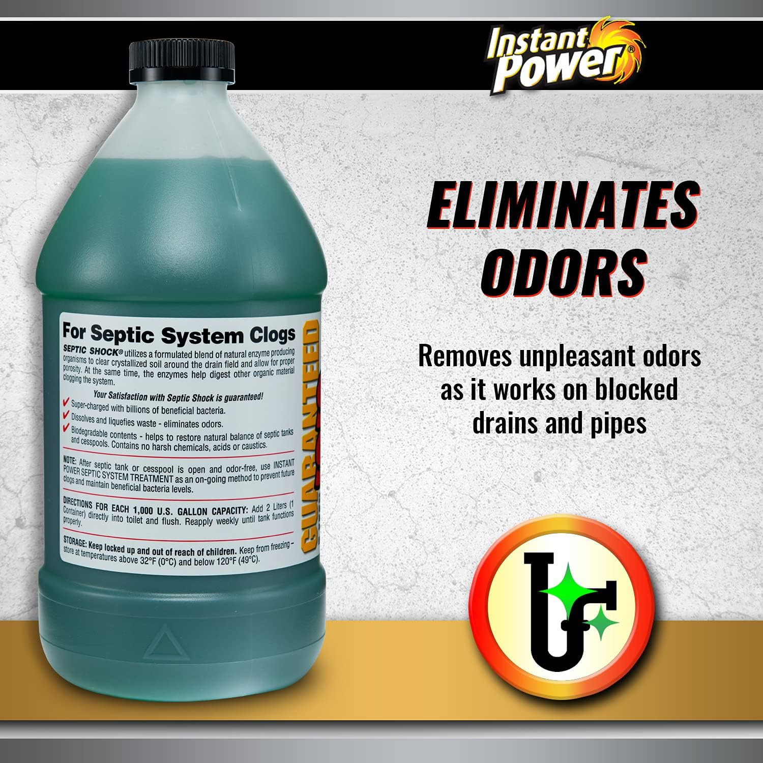 Septic Shock Drain Cleaner 67.6 Fl Oz Septic Tank Treatment Enzyme Clog Remover
