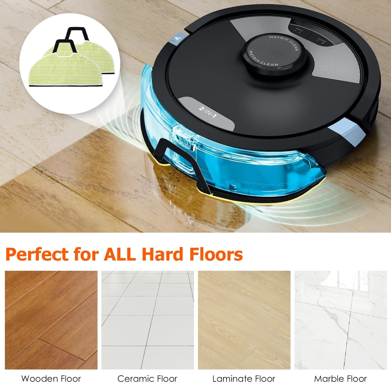 4 Mop Pads & Filters for Shark AI Ultra Robot Vacuum – 2-in-1 Mop Accessories