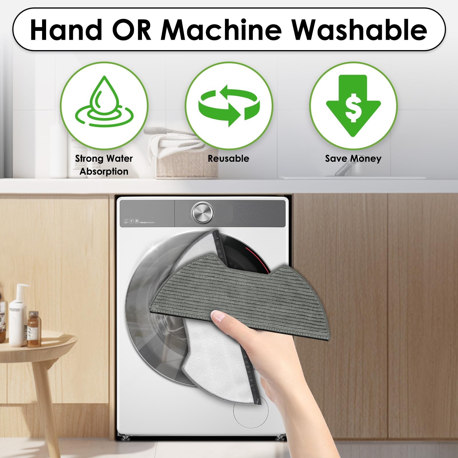 (3 Pack) UR2650WS Replacement Mop Pads Compatible with Shark Matrix Plus 2-in…