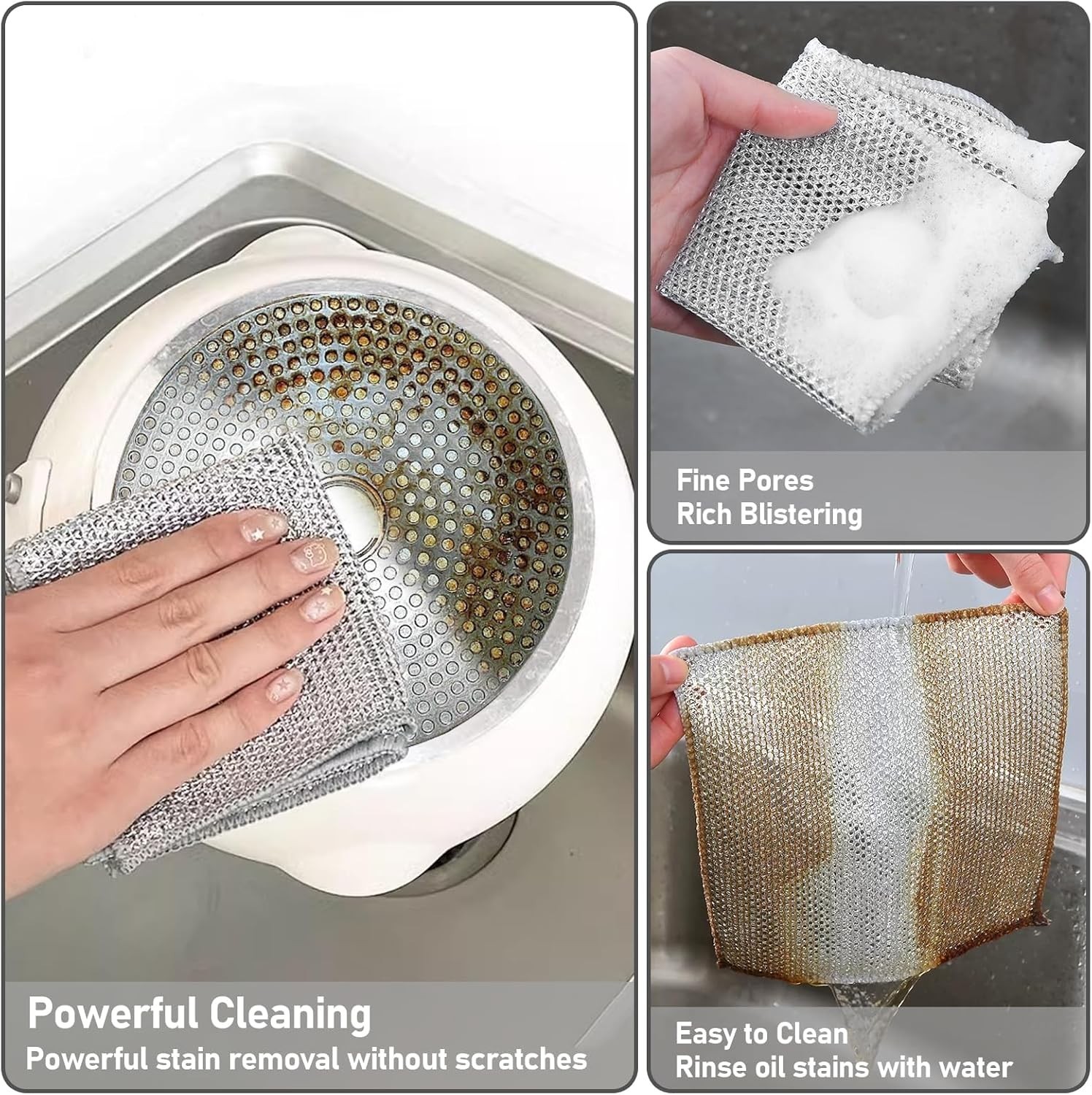 10 Pieces Dishwashing Cloth Multipurpose Premium Metal Wire Dishwashing Cleaning