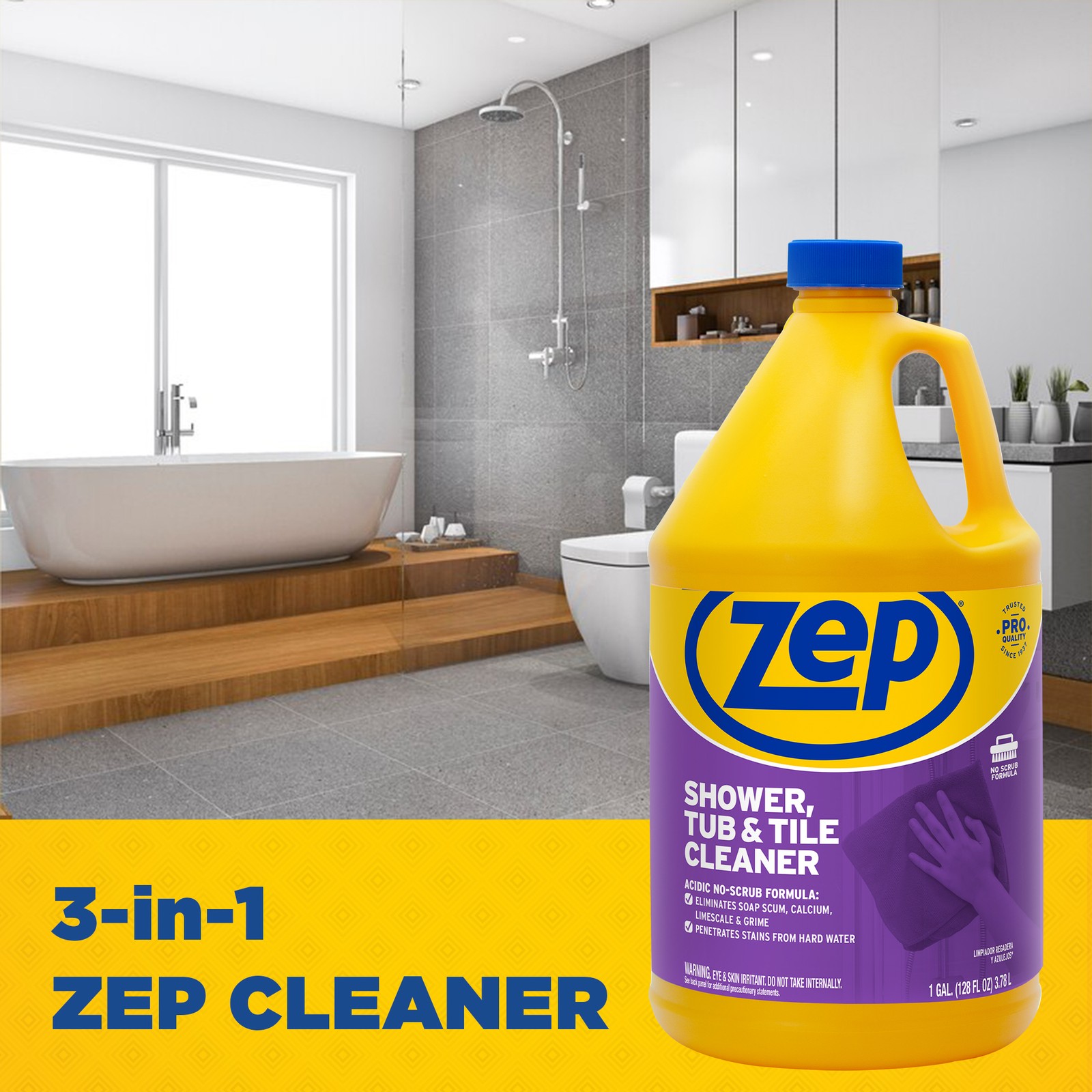 Zep Shower, Tub and Tile Cleaner – 1 Gallon (Case of 2) ZUSTT1282 – Forget