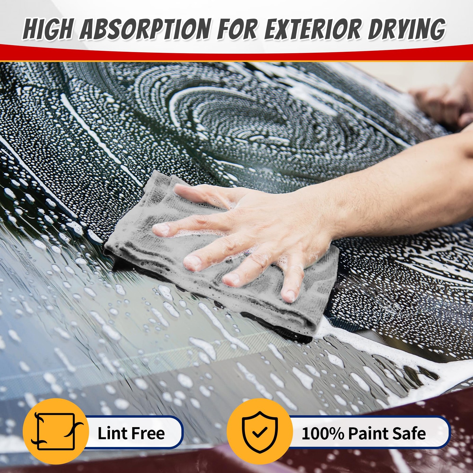 Microfiber Cleaning Towels Bulk 50 Pack Grey Absorbent Car Rags Garage Dust Clot
