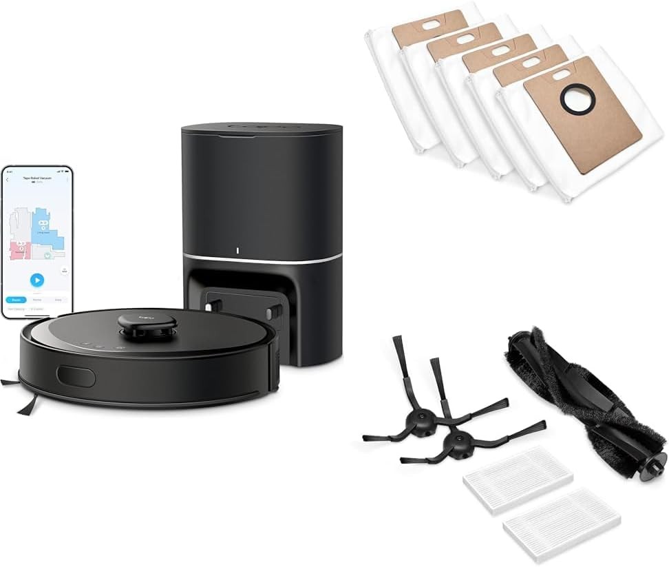 6000Pa Robot Vacuum Mop 3.5L Self Empty Station LiDAR 180min APP Remote Control