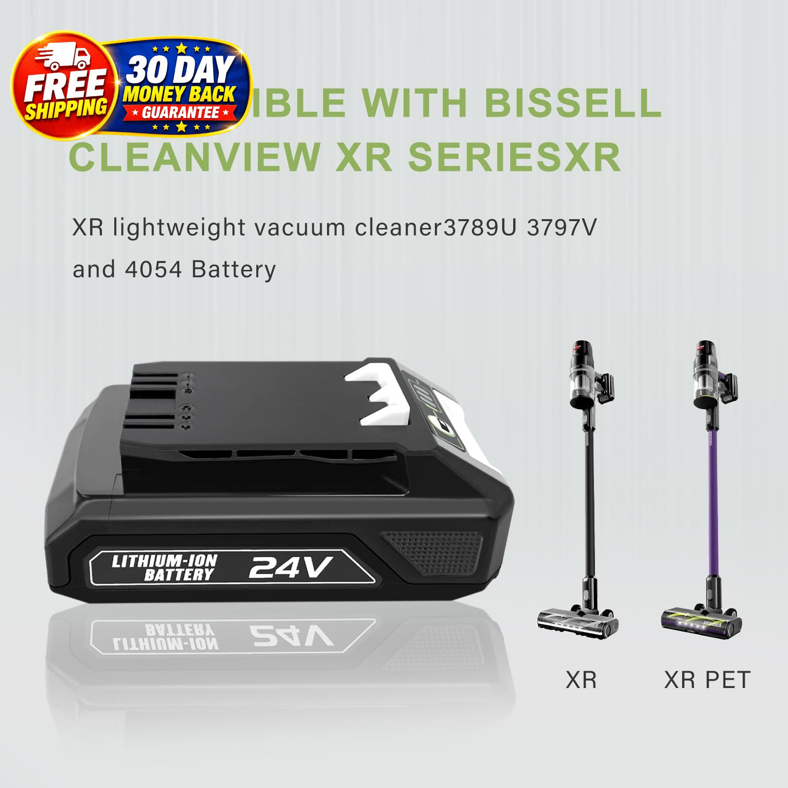 24V 3.0Ah Battery Replacement for Bissell CleanView XR Cordless Vacuum