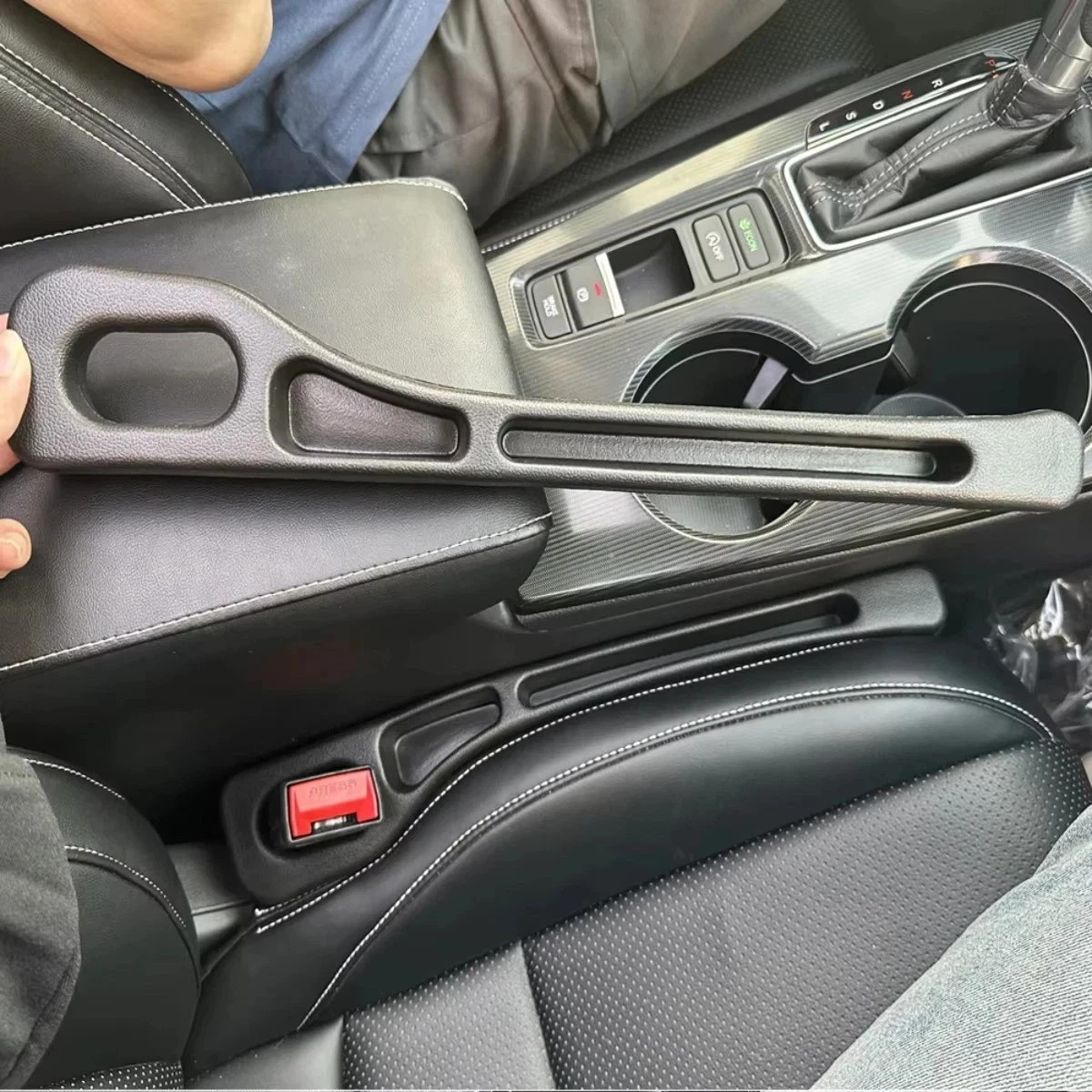Car Seat Gap Filler Leather Multifunctional Accessories with Storage Organizer