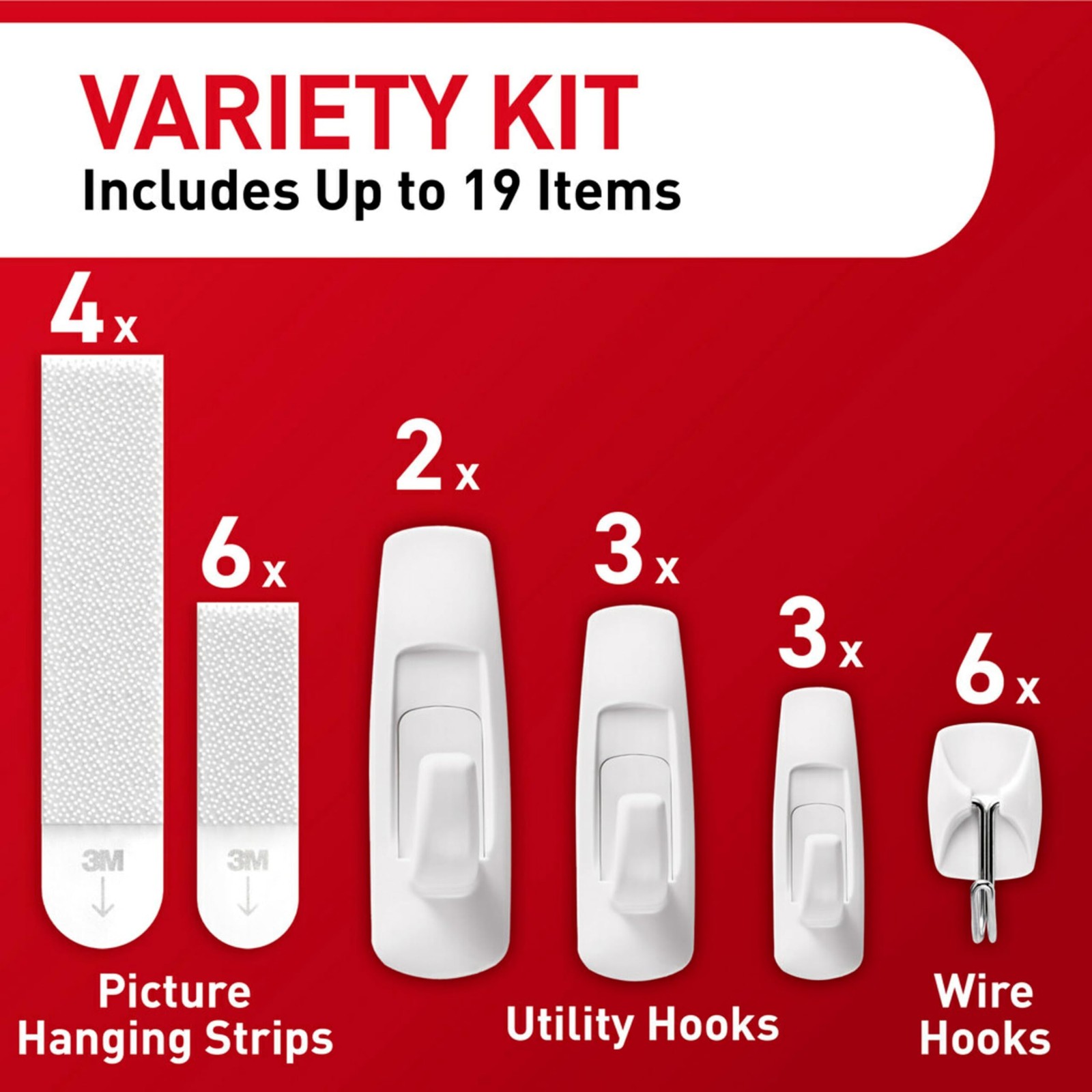 Command Variety Pack, Including 10 Pairs of General Purpose Kit, White