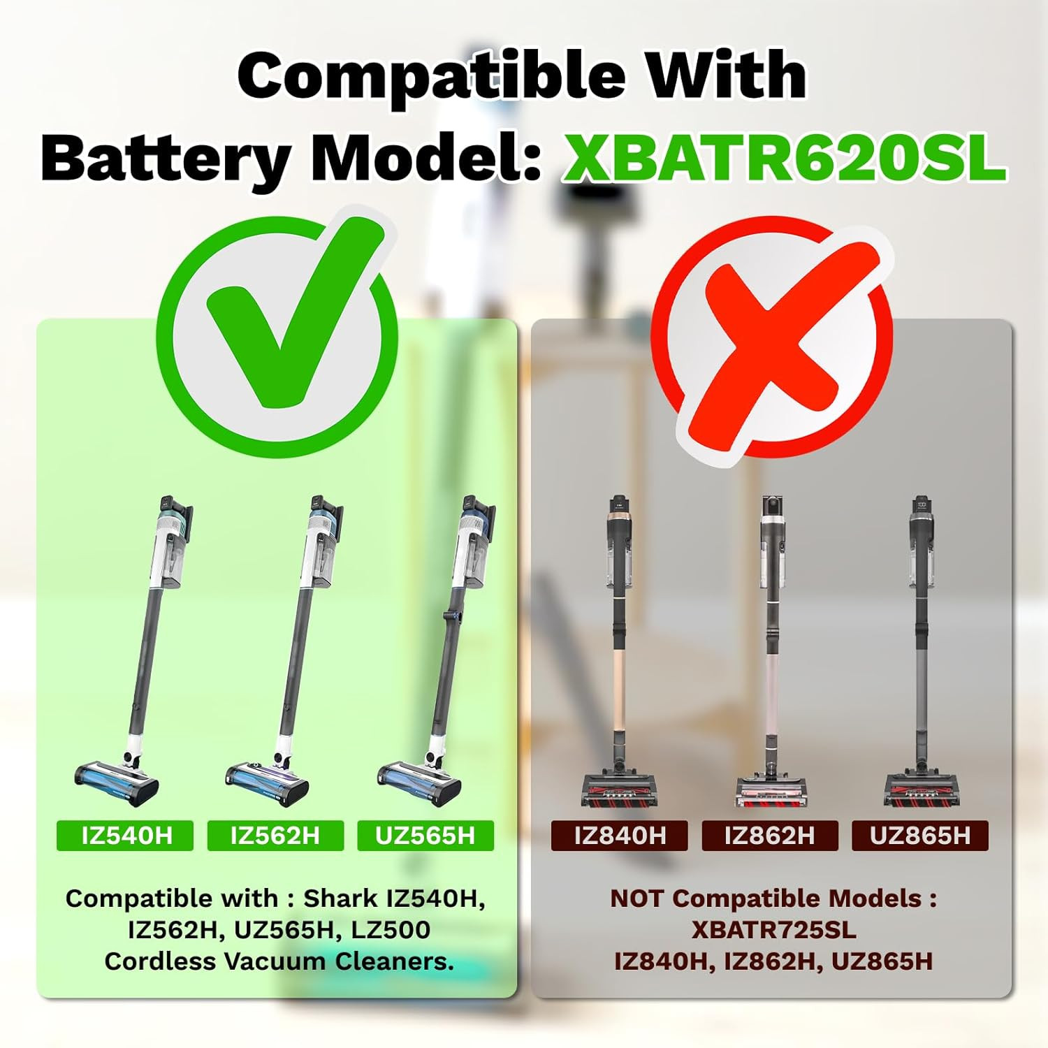 New Replacement Battery for Shark XBATR620SL IZ540H, IZ562H, UZ565H,LZ500 Cordle