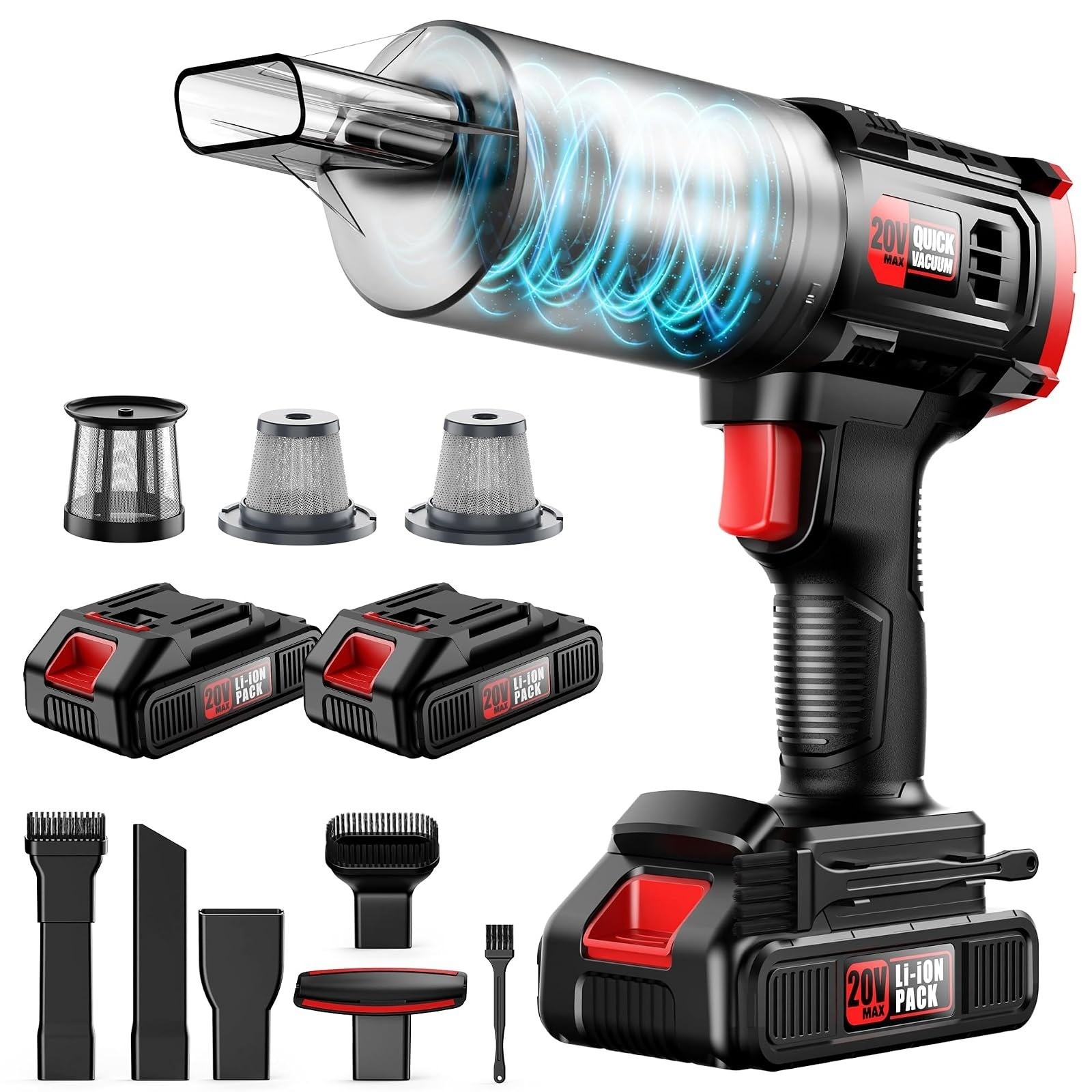 ONAVOT Cordless Car Vacuum Cleaner 35000PA Suction with 2 Batteries