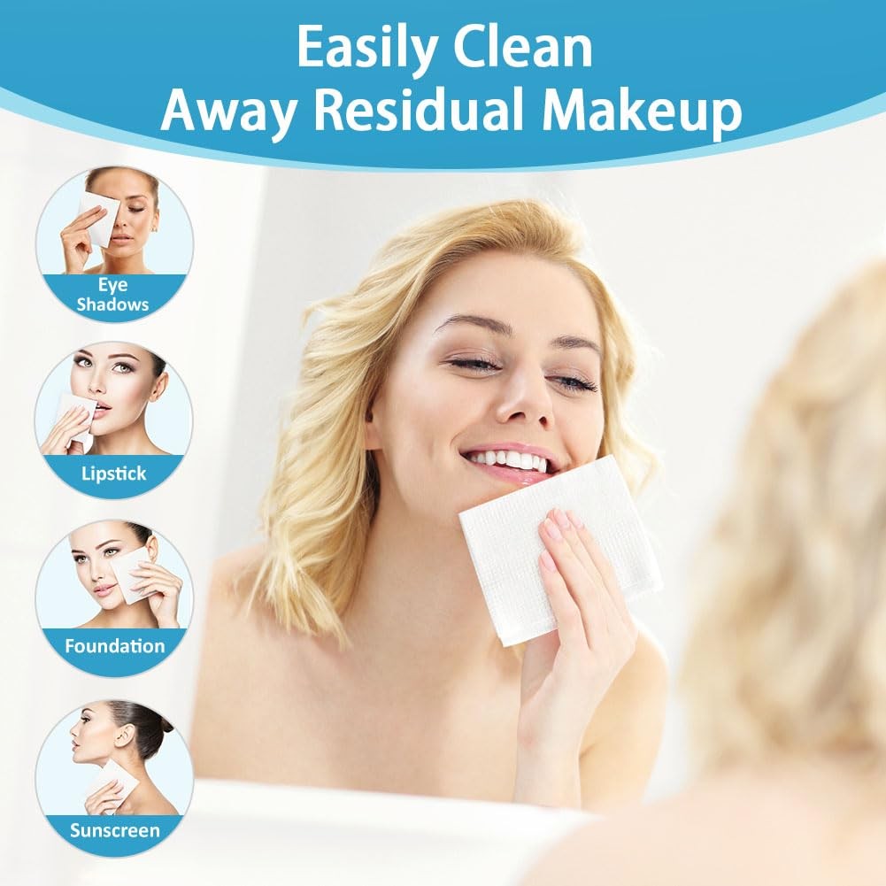 HOMEXCEL Face Towels 50 Count, Disposable Makeup Remover 1 Count (Pack of 50)