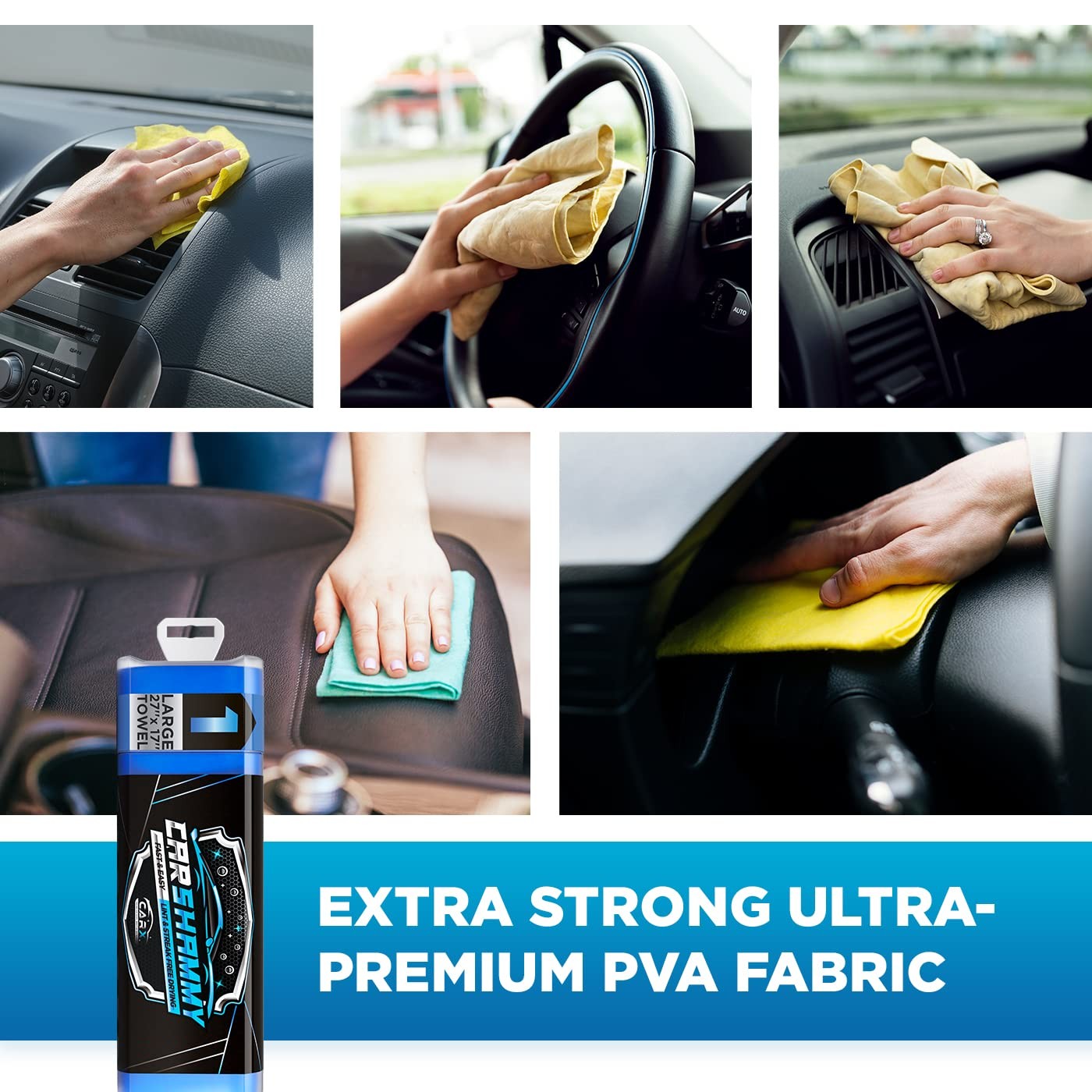 Car Shammy Towel 27″ X 17″ Super Absorbent And Scratchfree Car Drying Towel Cham