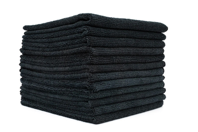 The Rag Company 51616-TERRY-BLK 16×16 All-Purpose Microfiber Towel BLACK 10 PACK
