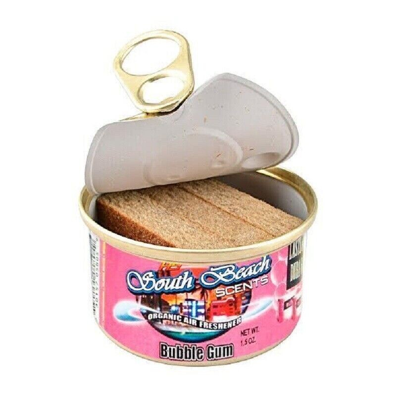 AIR FRESHENER 12 SOUTH BEACH BUBBLE-GUM ORGANIC 1.5 OZ CAN CAR HOME OFFICE