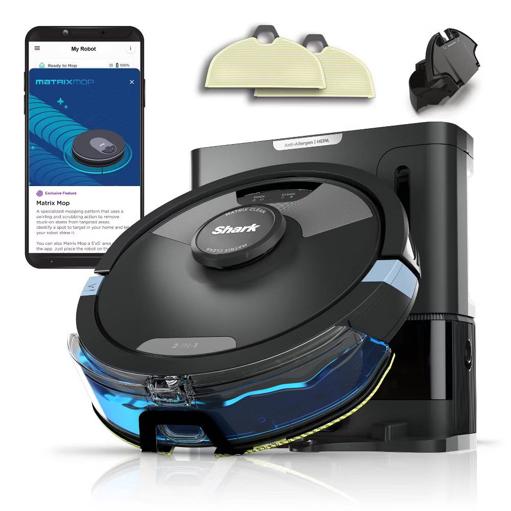Shark Matrix Plus 2in1 Robot Vacuum & Mop with Sonic Mopping, Matrix