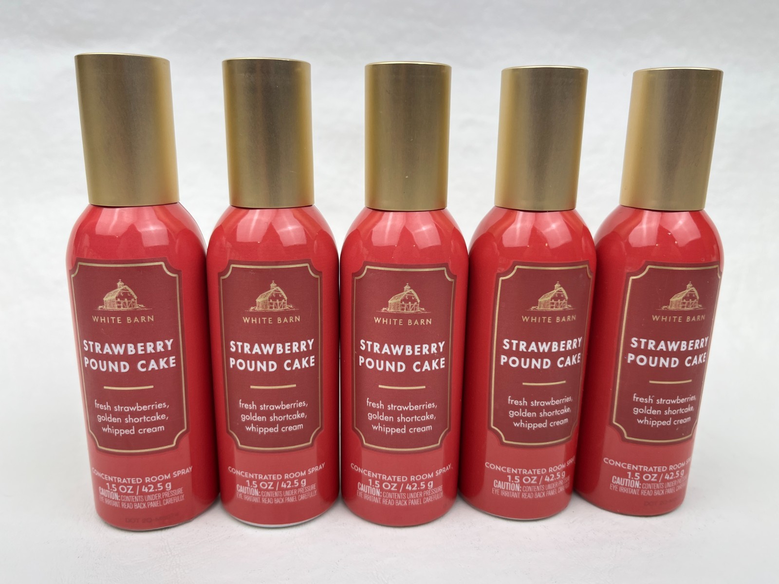 Lot of 5 Bath & Body Works Strawberry Pound Cake Concentrated Room Sprays