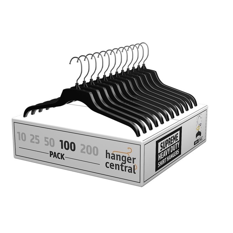 Heavy Duty Recycled Plastic Hangers Pack of 100 Shirts Suits Blouses Clothes New