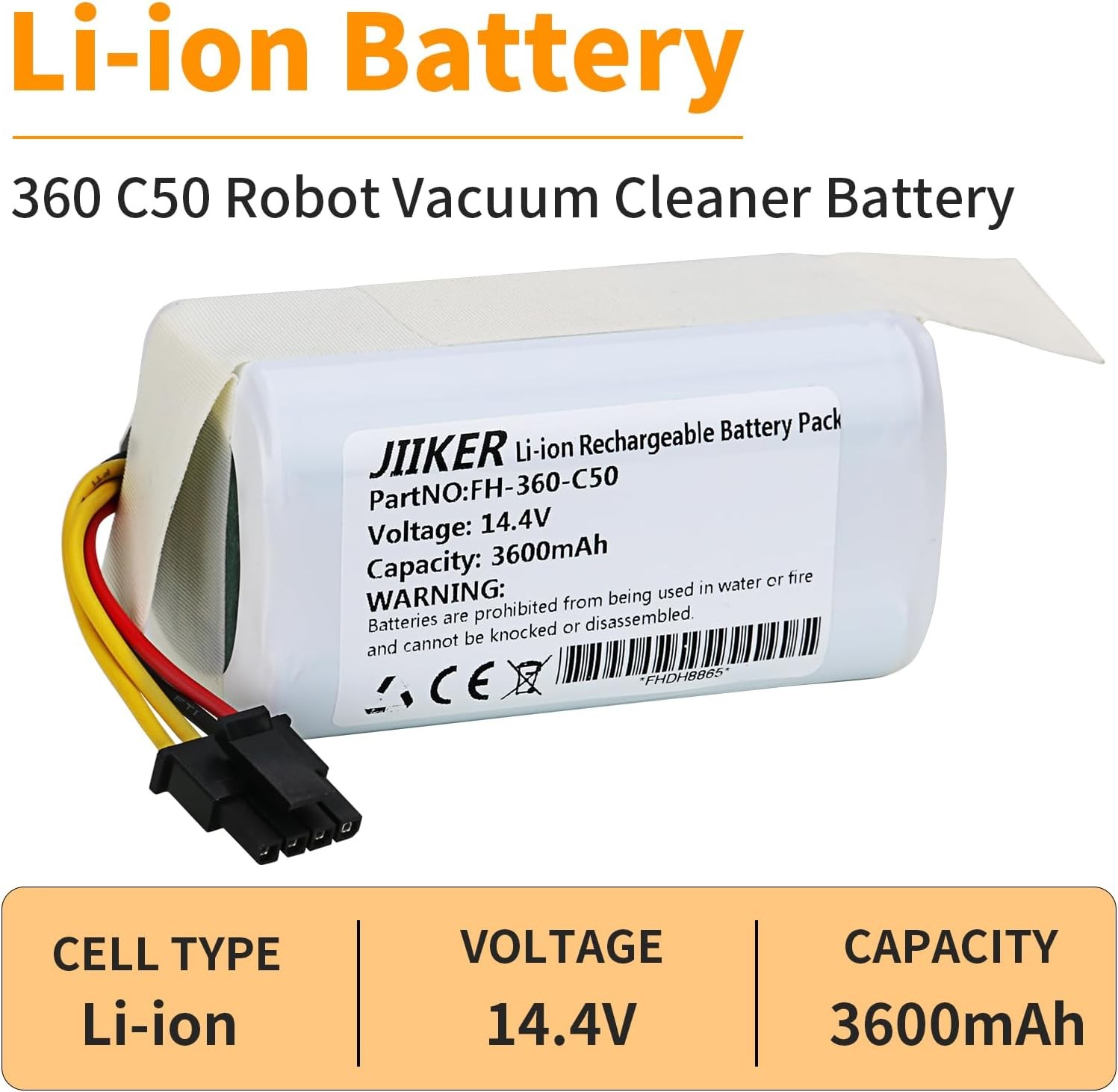 Replacement Battery for Robot 360 C50 TCL S1 S15 S18 Robot Vacuum For AIRROBO