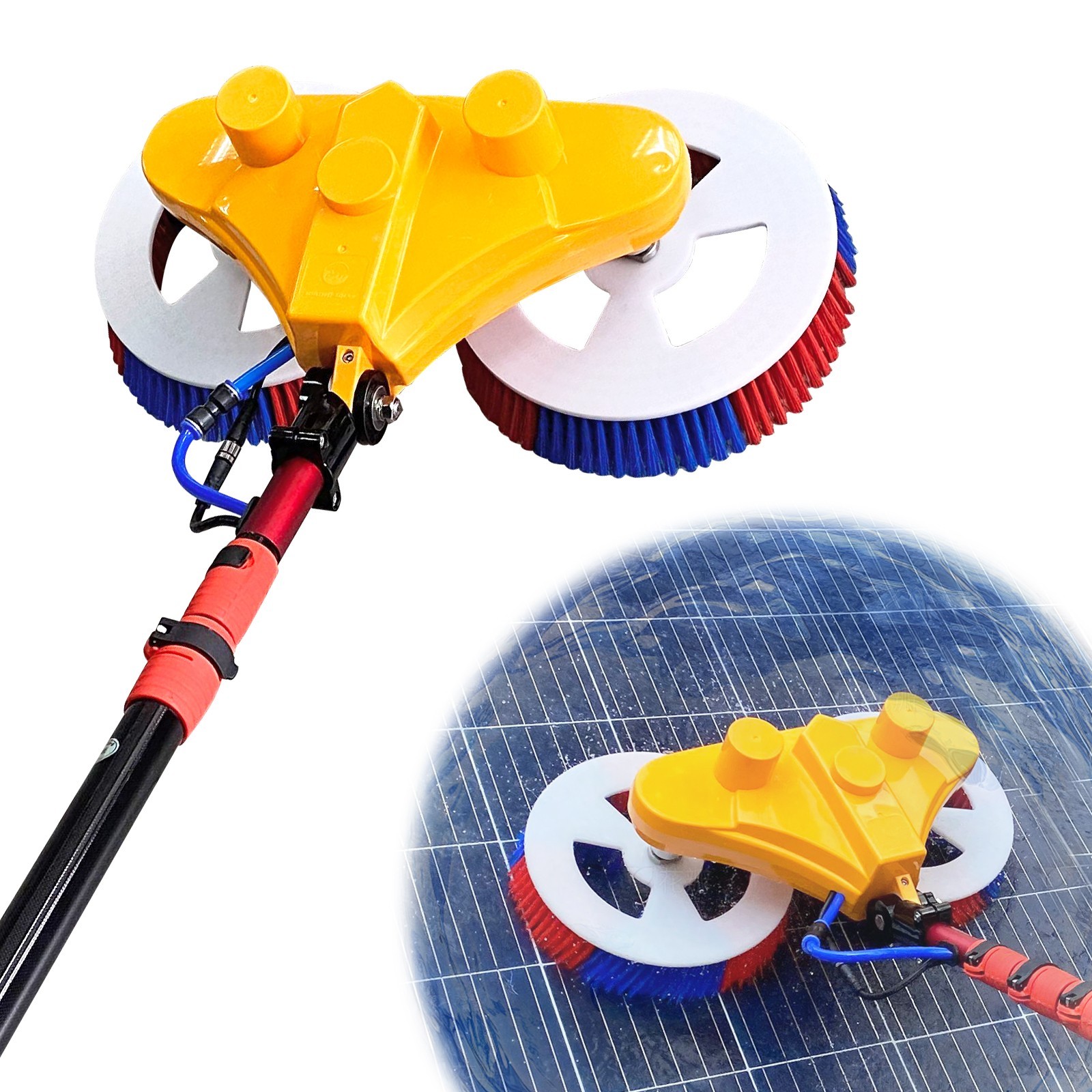 Solar Panel Cleaning Brush Solar Wash Equipment Brush With Water-Fed Pole System