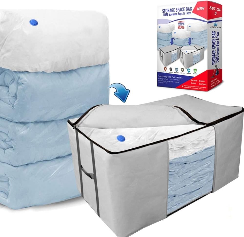 Cube Vacuum Storage Bags, Space Saver Bags, Premium Totes with Cubic Vacuum