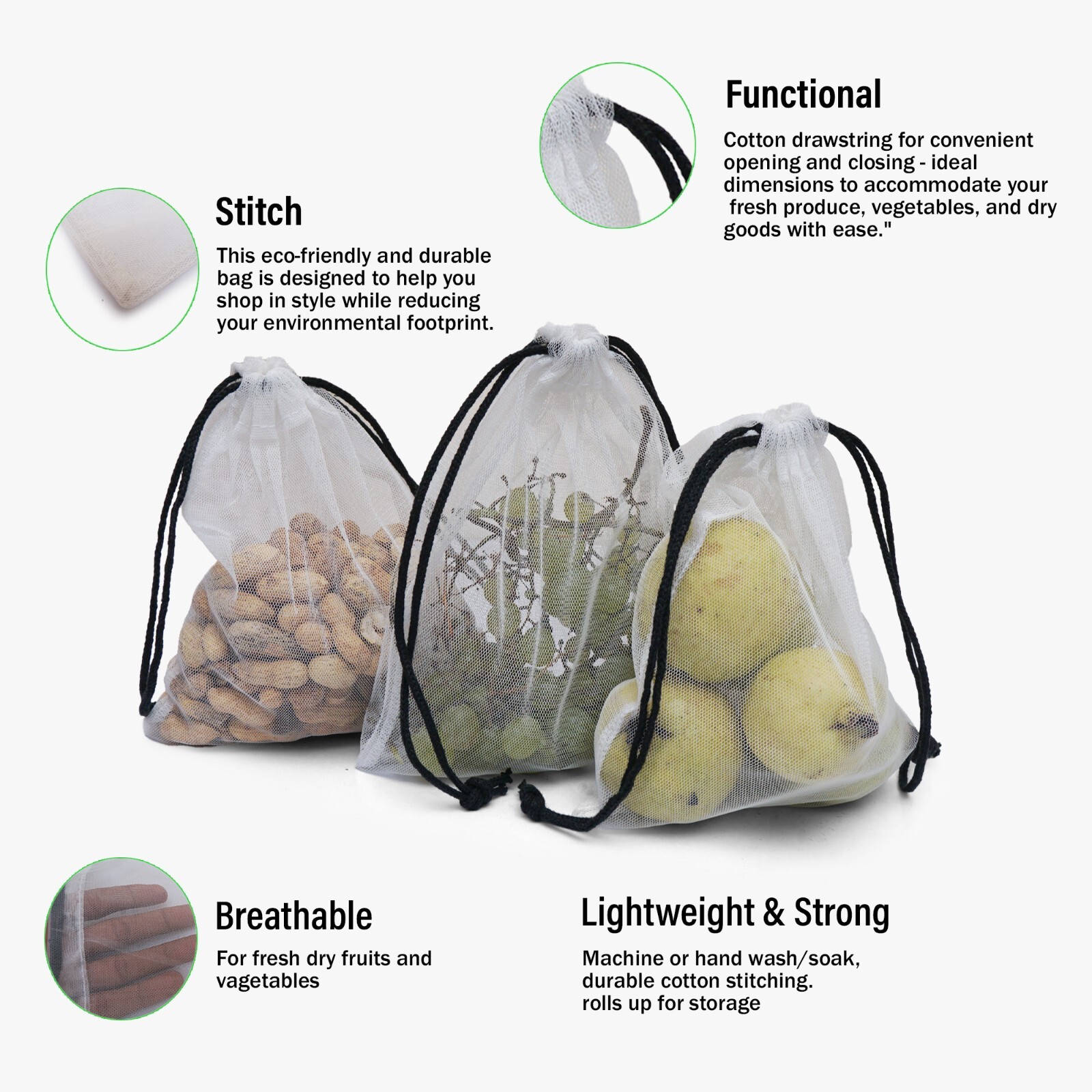 100% Polyester Mesh Drawstring Bag for everyday use – Polyester Mesh Laundry Bag