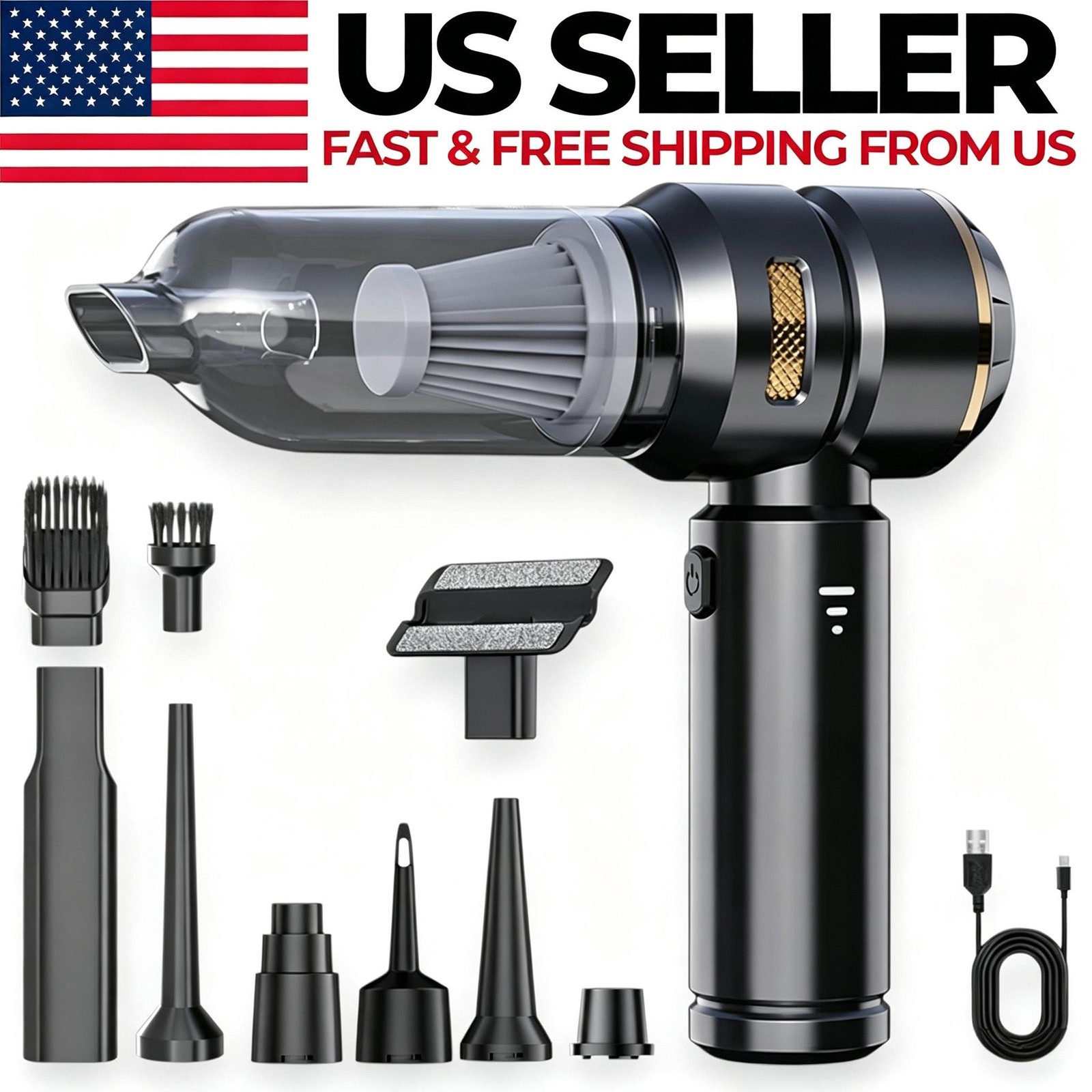 Cordless Handheld Vacuum Cleaner w/ Blower Strong Real Suction for Car and Home