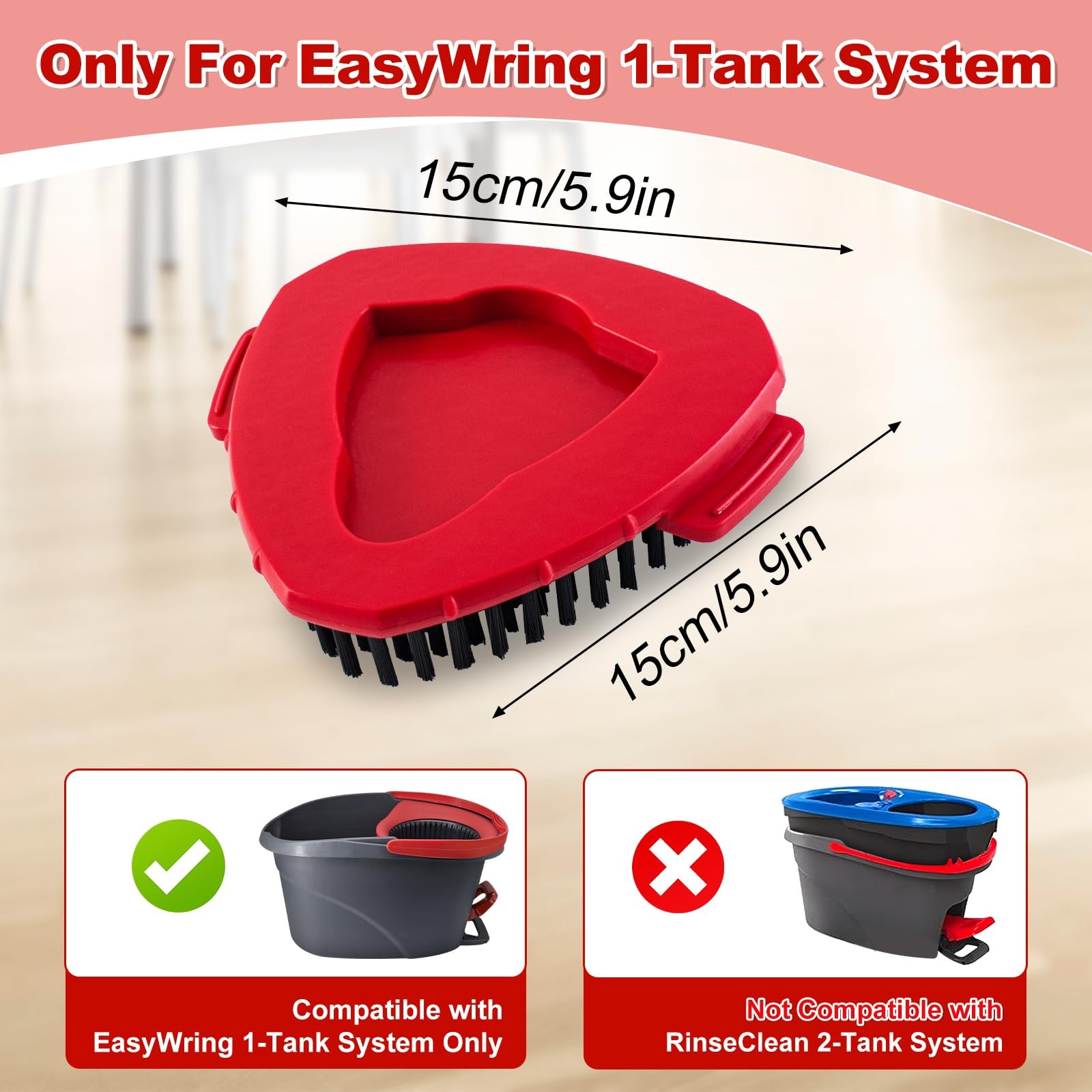 Scrub Brush for OCedar, Scrubber Mop Head Compatible with Ocedar Spin Mop Eas…
