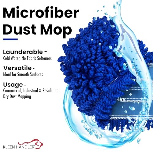 24 Inch Microfiber Dust Mop, Medium Washable Commercial, 1 Pack Blue – 24 Inch