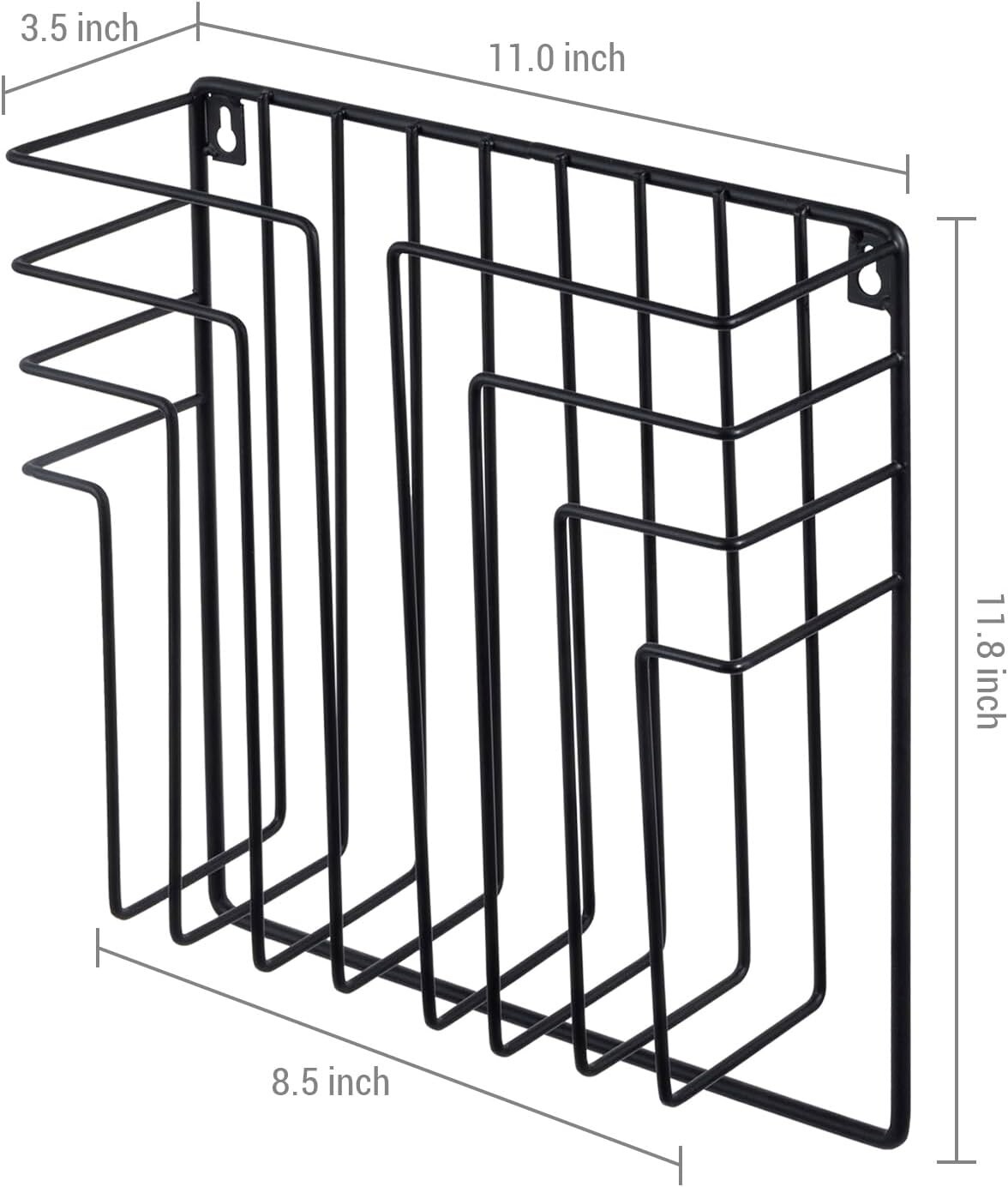 Wall Mounted Black Metal Wire Floating Magazine Rack, Office Magazine Holder