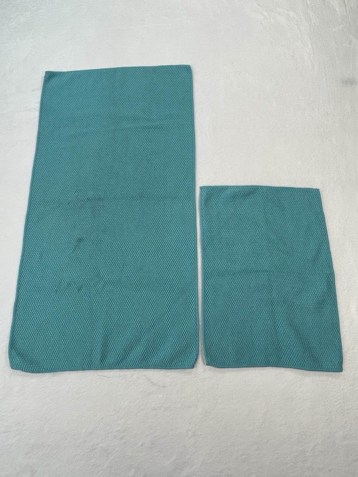 Norwex Microfiber Diamond Textured Kitchen Towel & Cloth Set Turquoise Teal