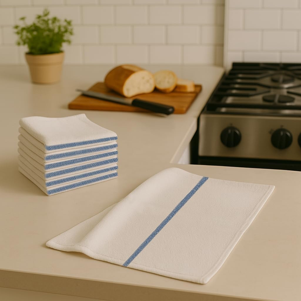 Bar Mop Towels – 12 Pack (16″X19″) – 100% Cotton High Absorbency Kitchen Towels