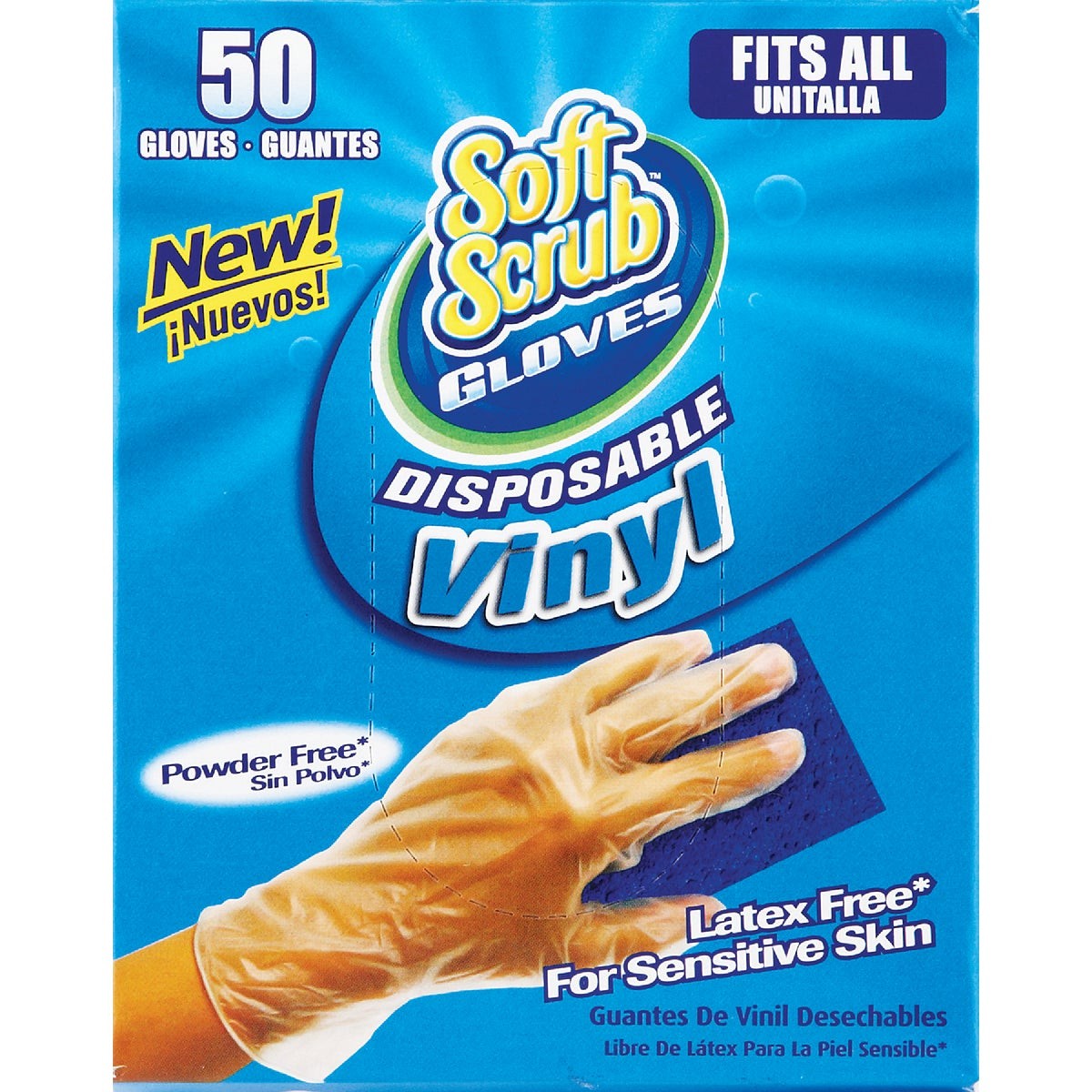Soft Scrub 1 Size Fits All Vinyl Disposable Glove (50-Pack) 11250-16 Soft Scrub