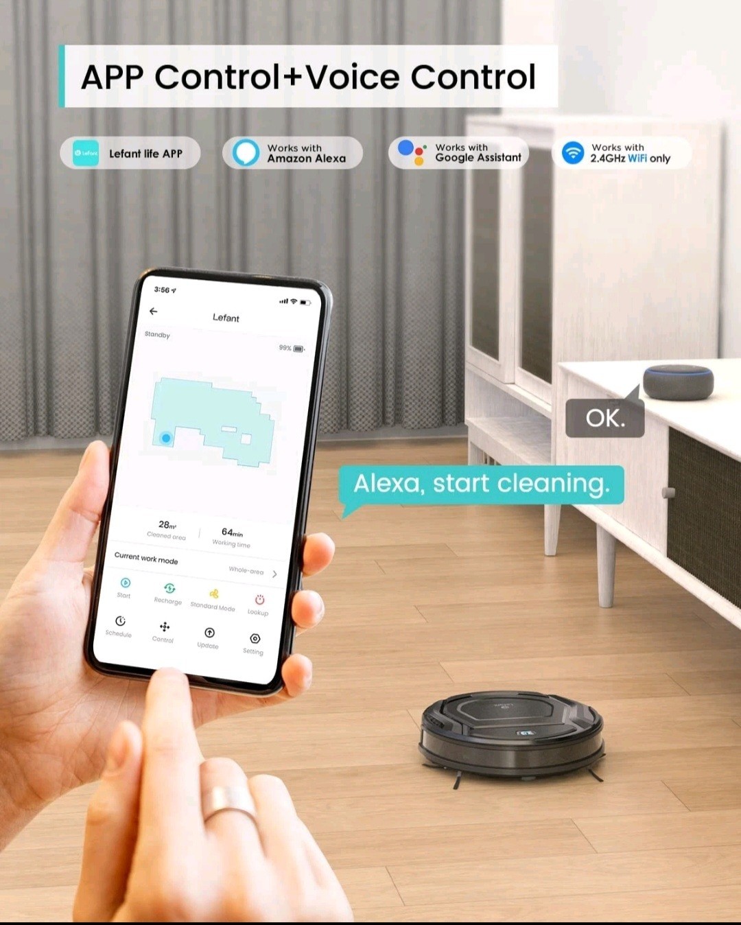 Lefant M210B 2-in-1 Robot Vacuum With Mopping Action Factory Sealed