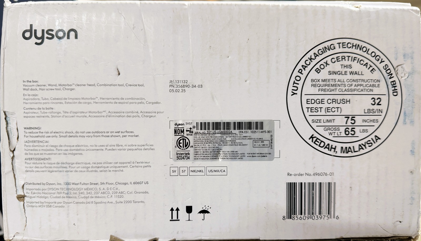 Dyson Vacuum Cleaner – V9 Limited Edition Motorbar Cordless 100AW BRAND NEW!!!!!