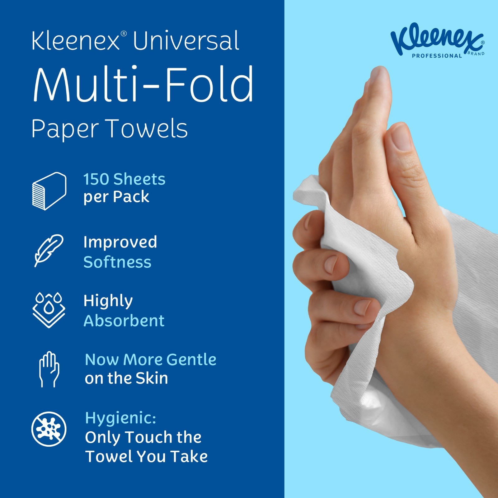 Kleenex Professional Universal Multifold Paper Towels, Bulk (01890), Absorbency