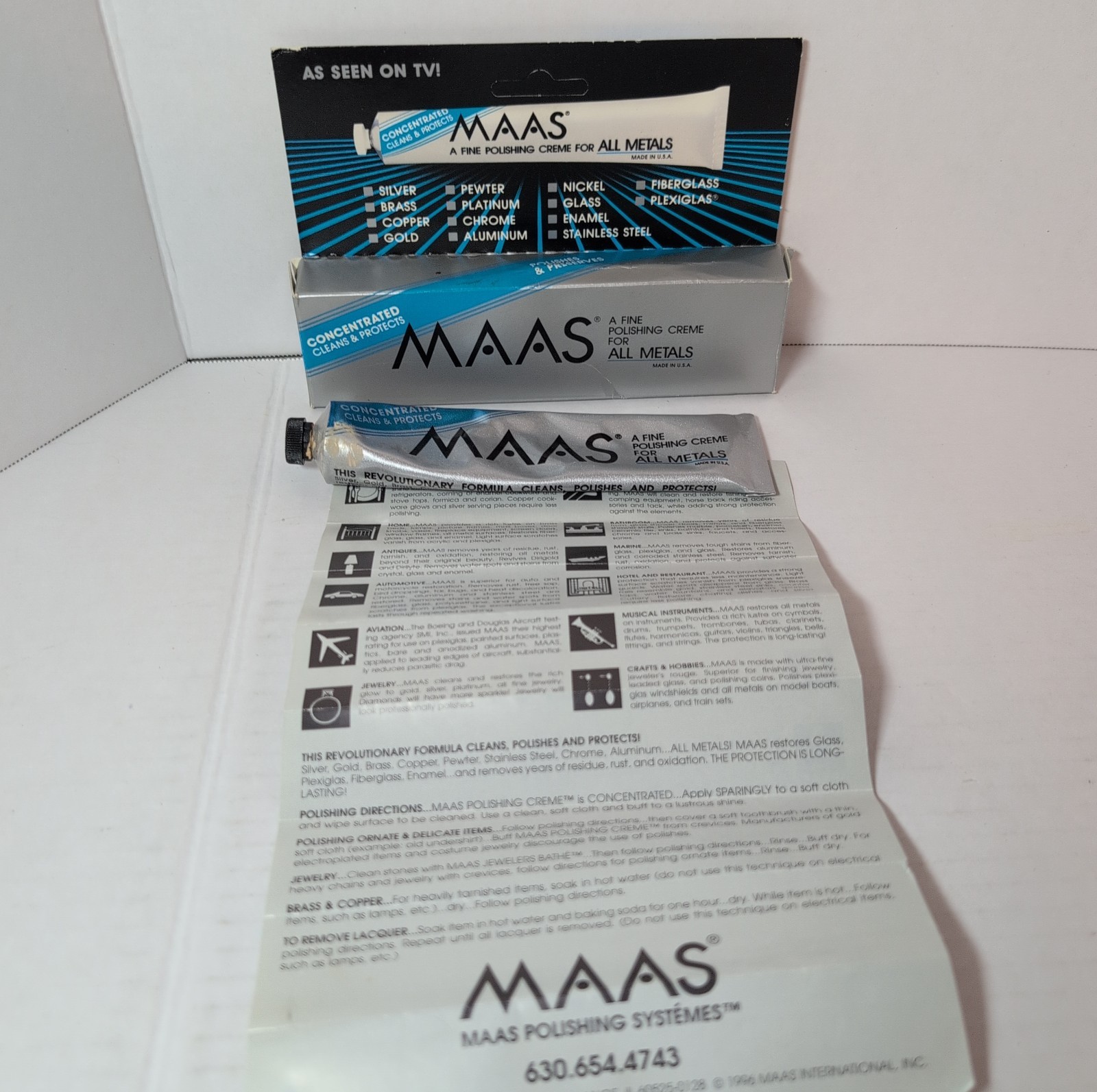 2oz Tube Maas Metal Polish Creme – Used 1.35 Oz Remain