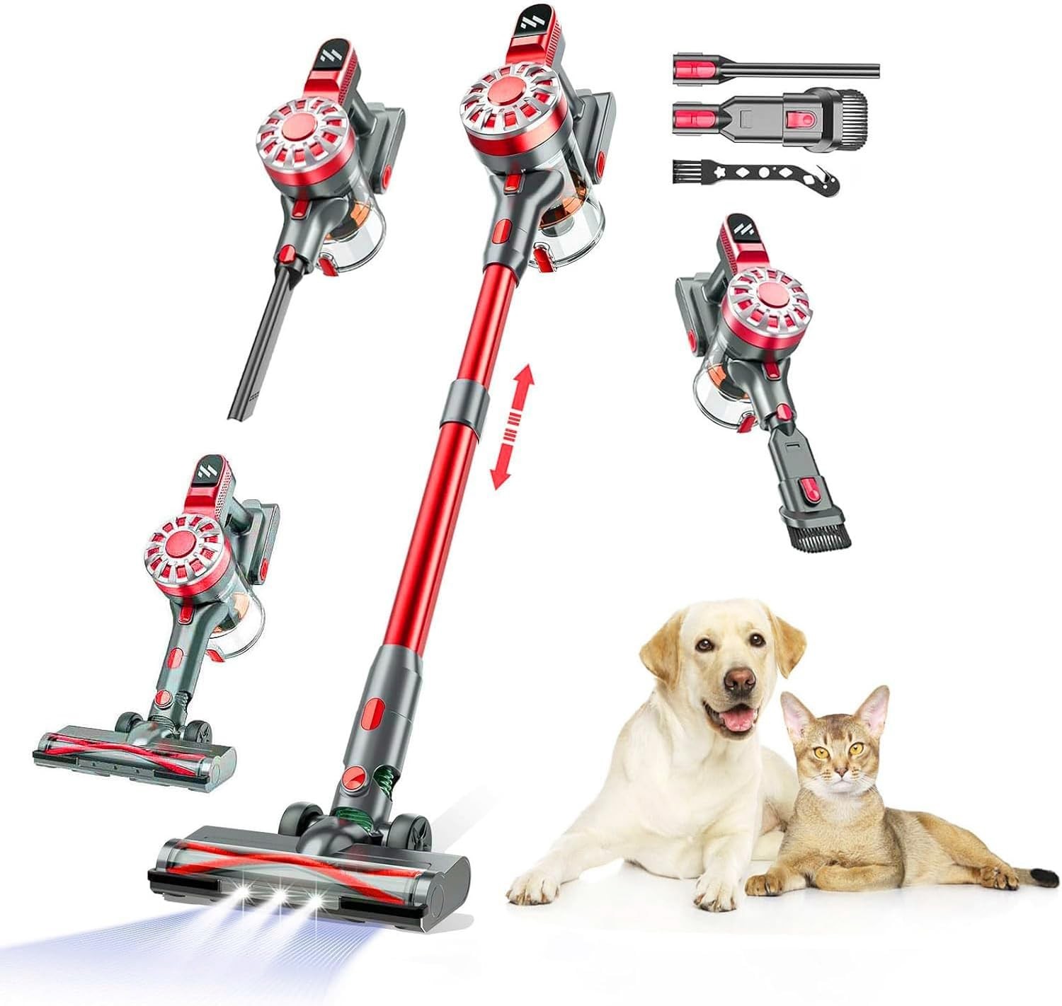 WLOTPO Cordless Stick Vacuum Cleaner Rechargeable Pet Hair Vacuum 35 Min Runtime