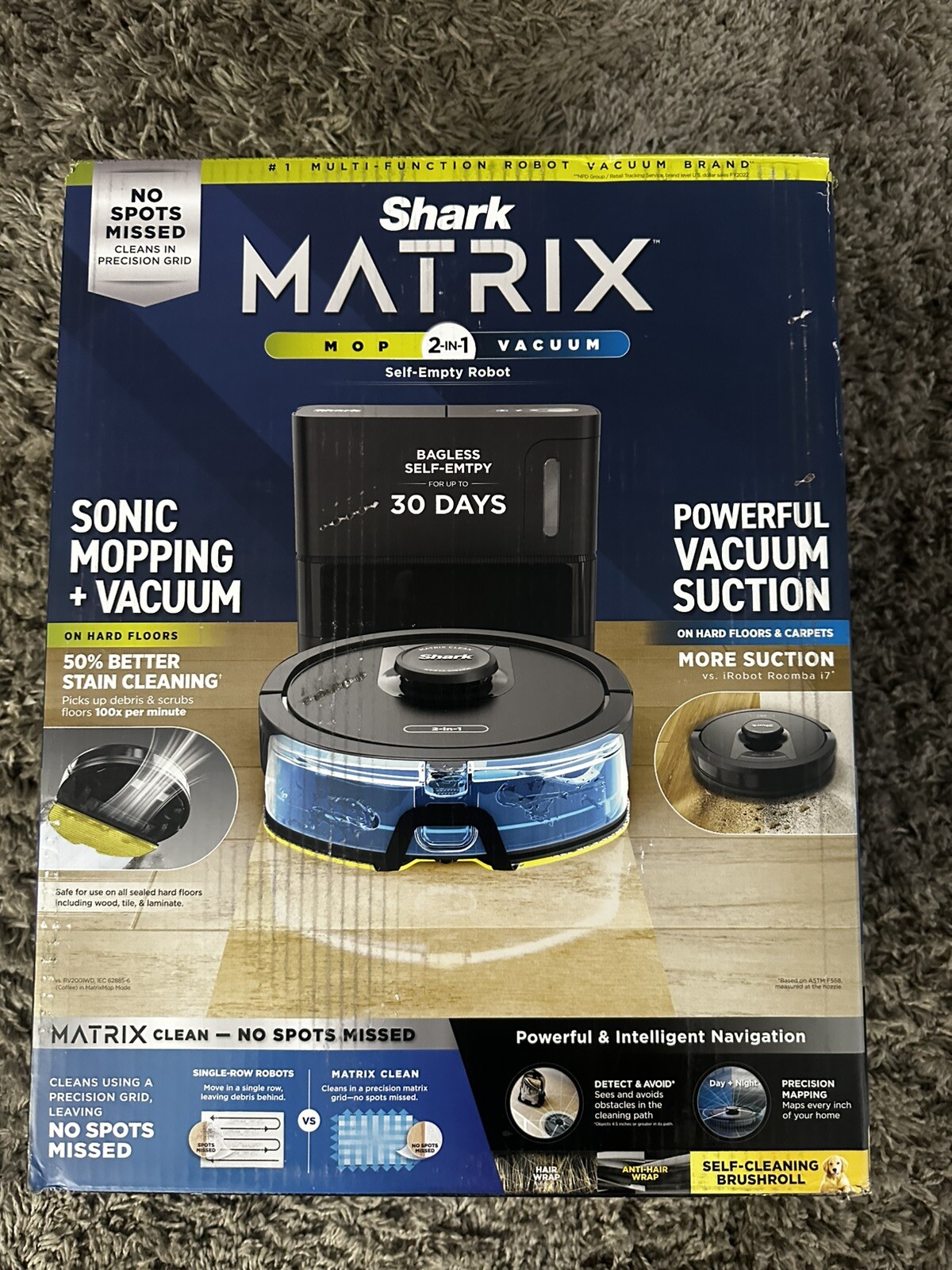 Shark MATRIX 2-in-1 Self-Empty Robot Mop & Vacuum UR2450WS Black